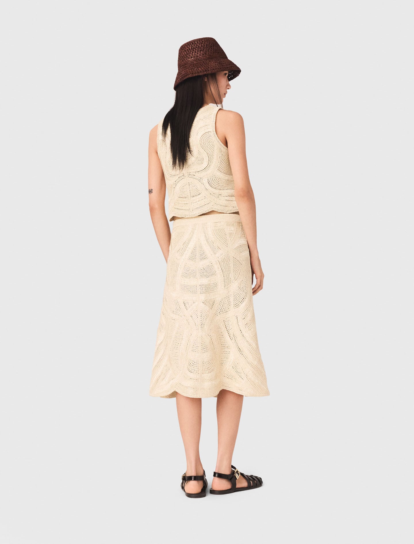 Maje Outlet / Long crochet skirt