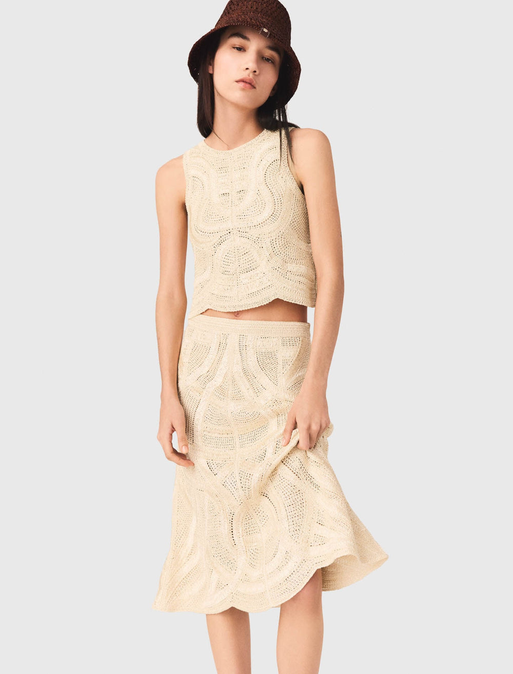 Maje Outlet / Long crochet skirt