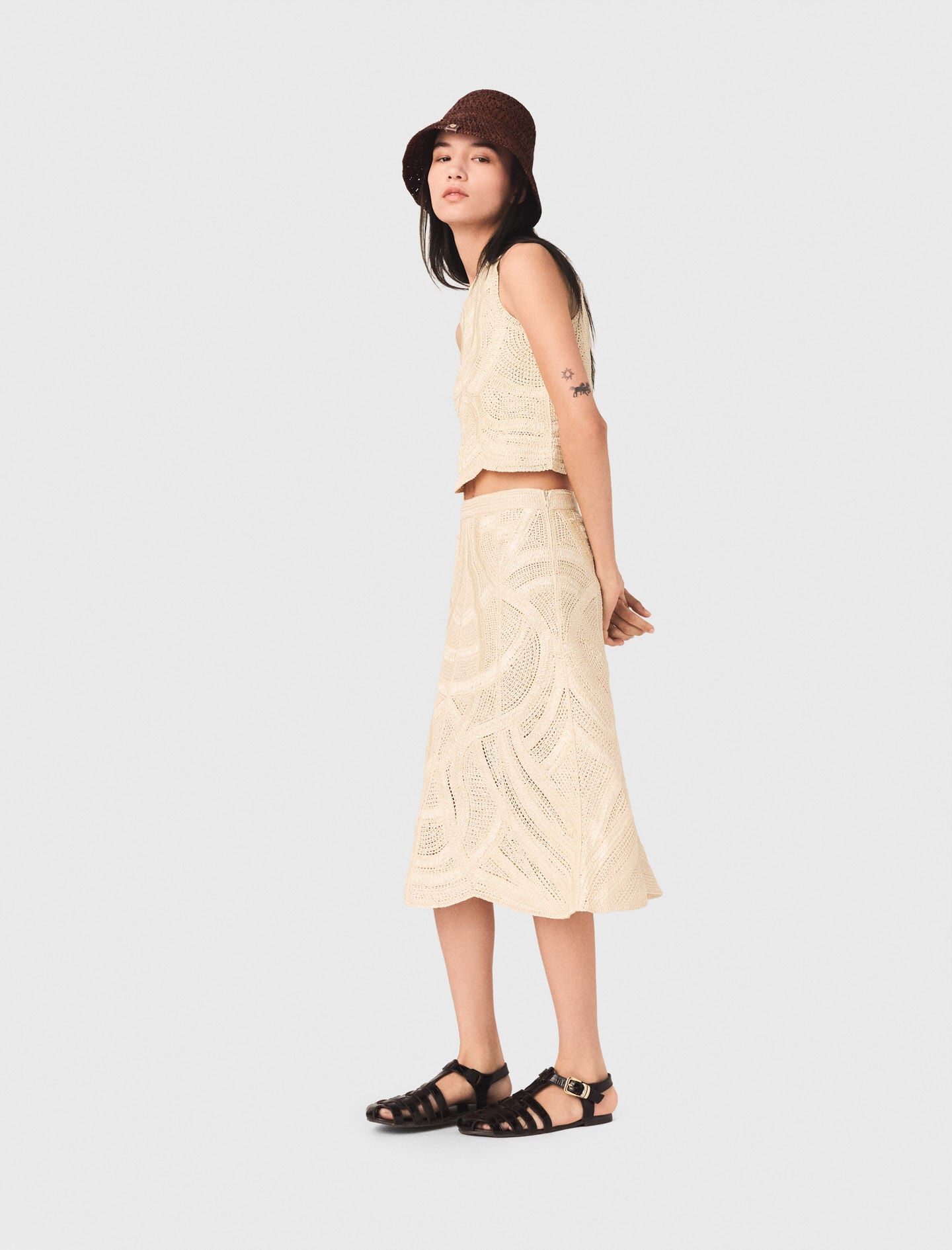 Maje Outlet / Long crochet skirt
