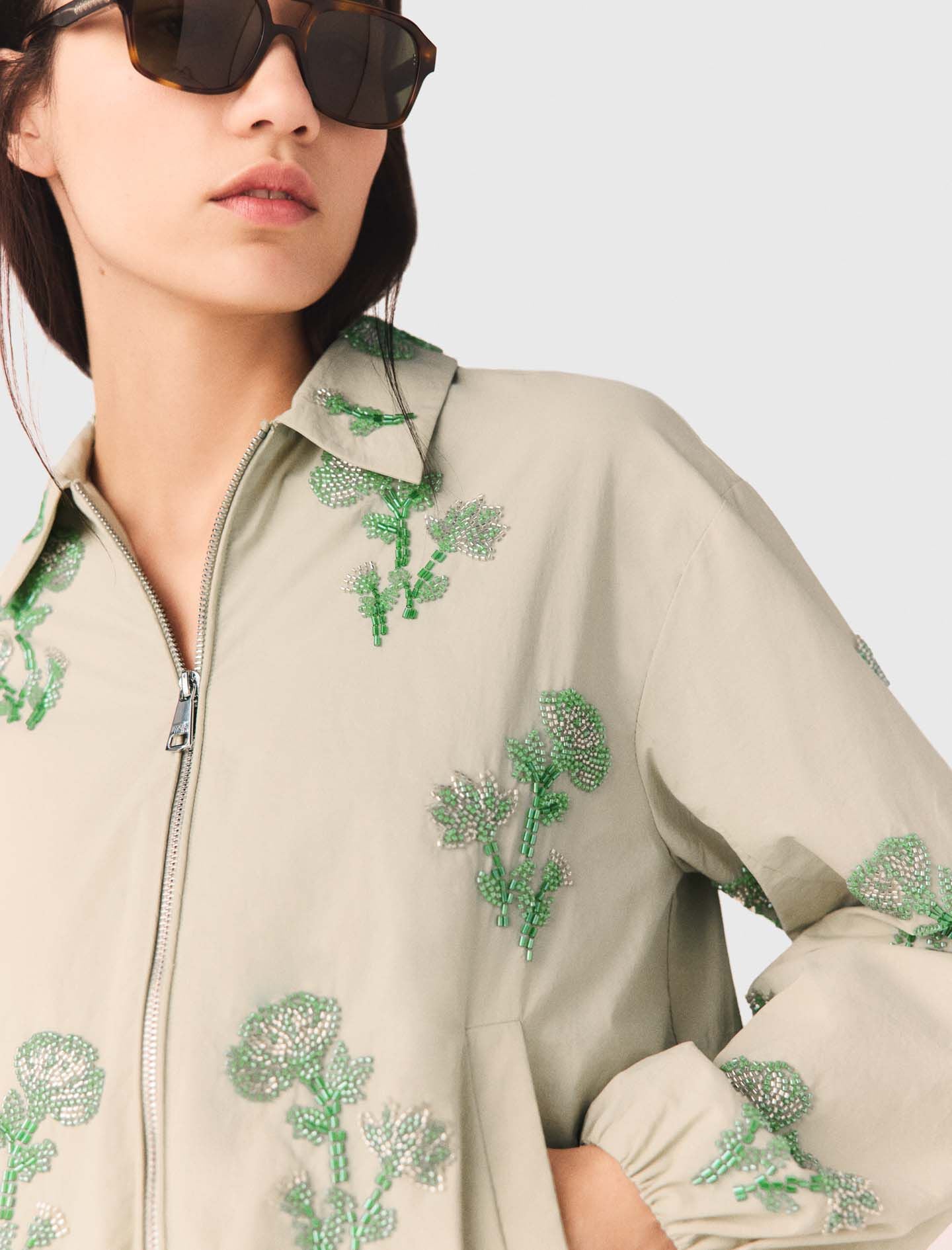 Maje New / Beaded technical jacket