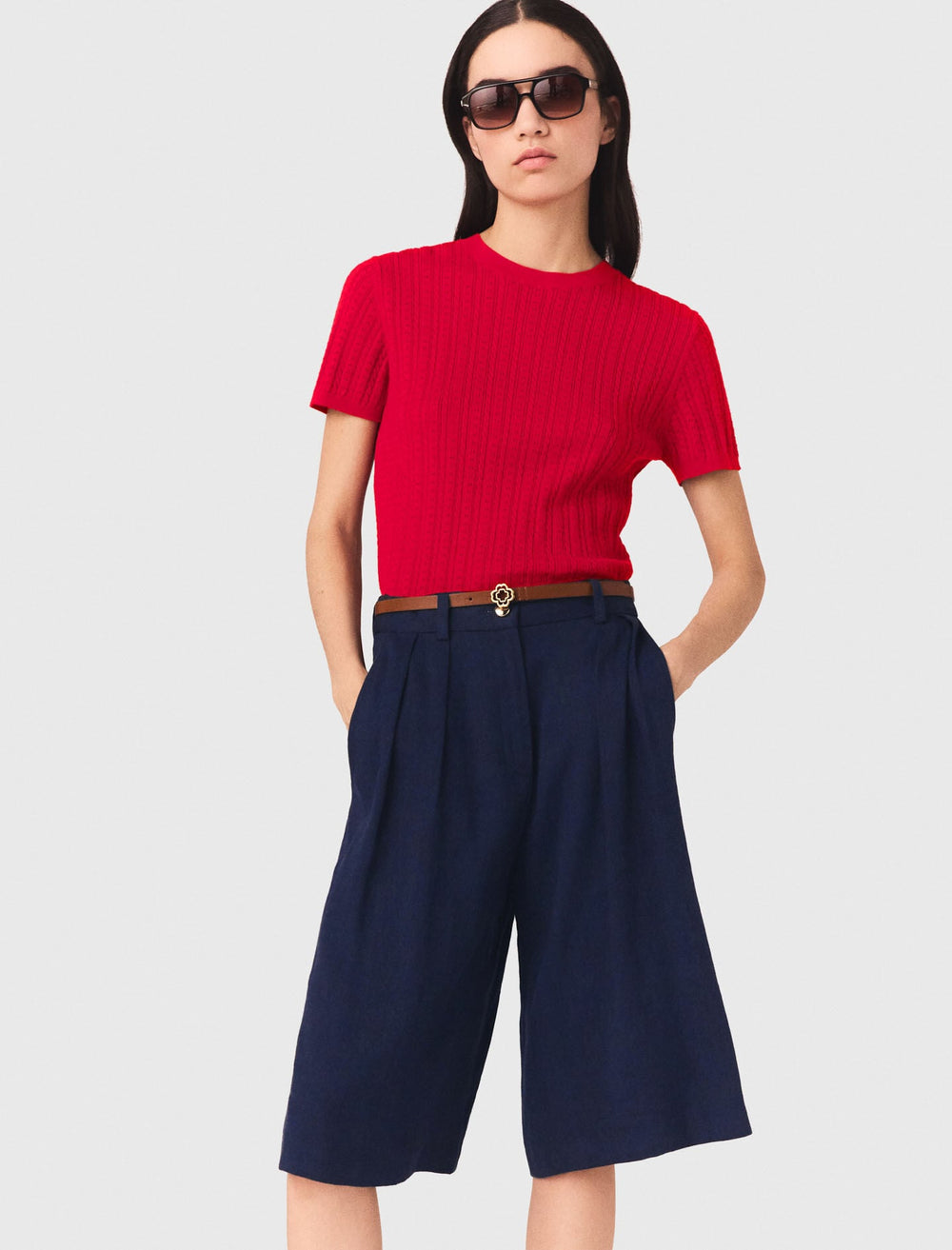 Maje Shop / Linen-blend Bermuda shorts