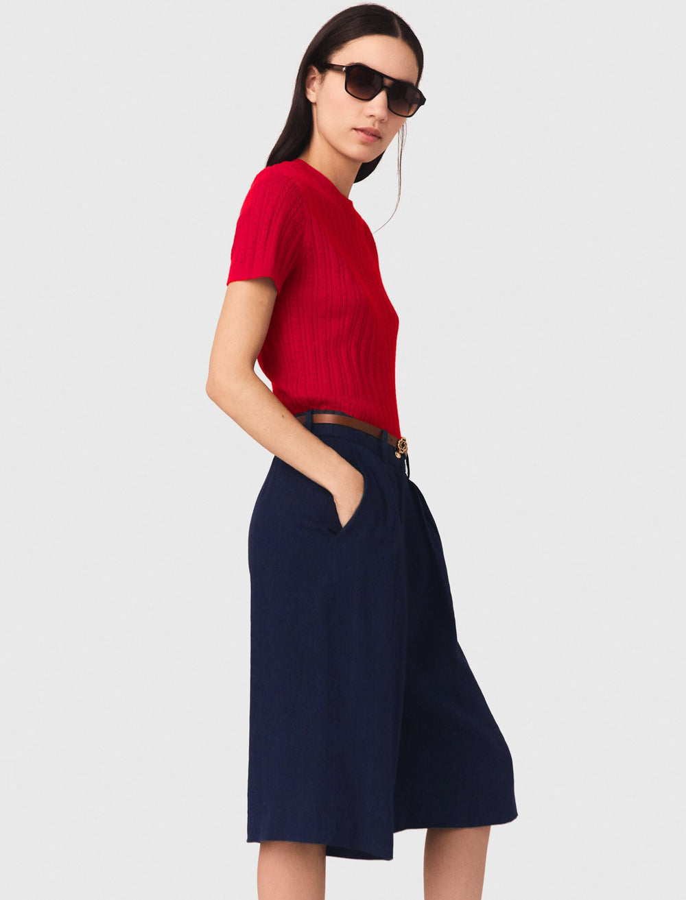Maje Shop / Linen-blend Bermuda shorts