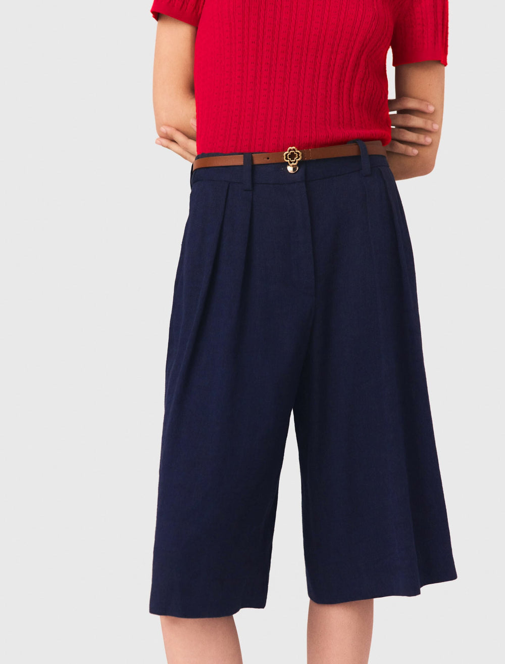 Maje Shop / Linen-blend Bermuda shorts