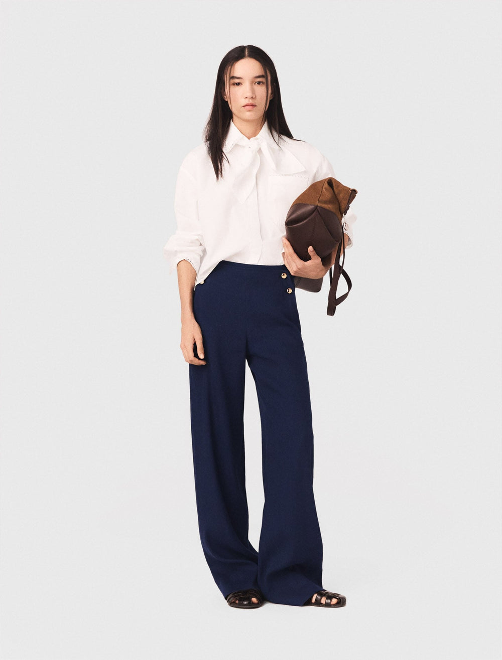 Maje Sale / Linen-blend sailor trousers