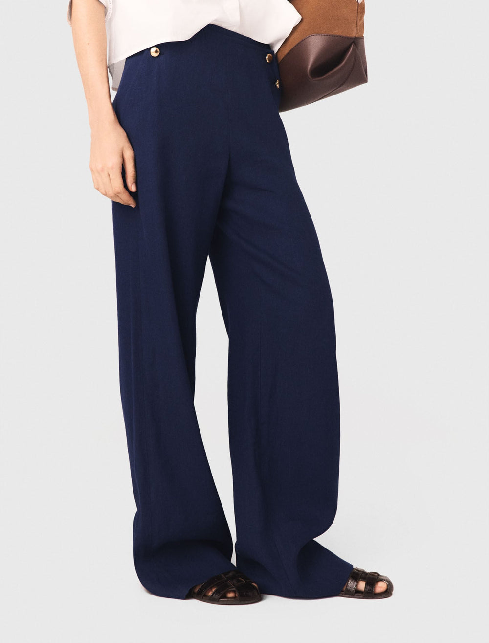Maje Sale / Linen-blend sailor trousers