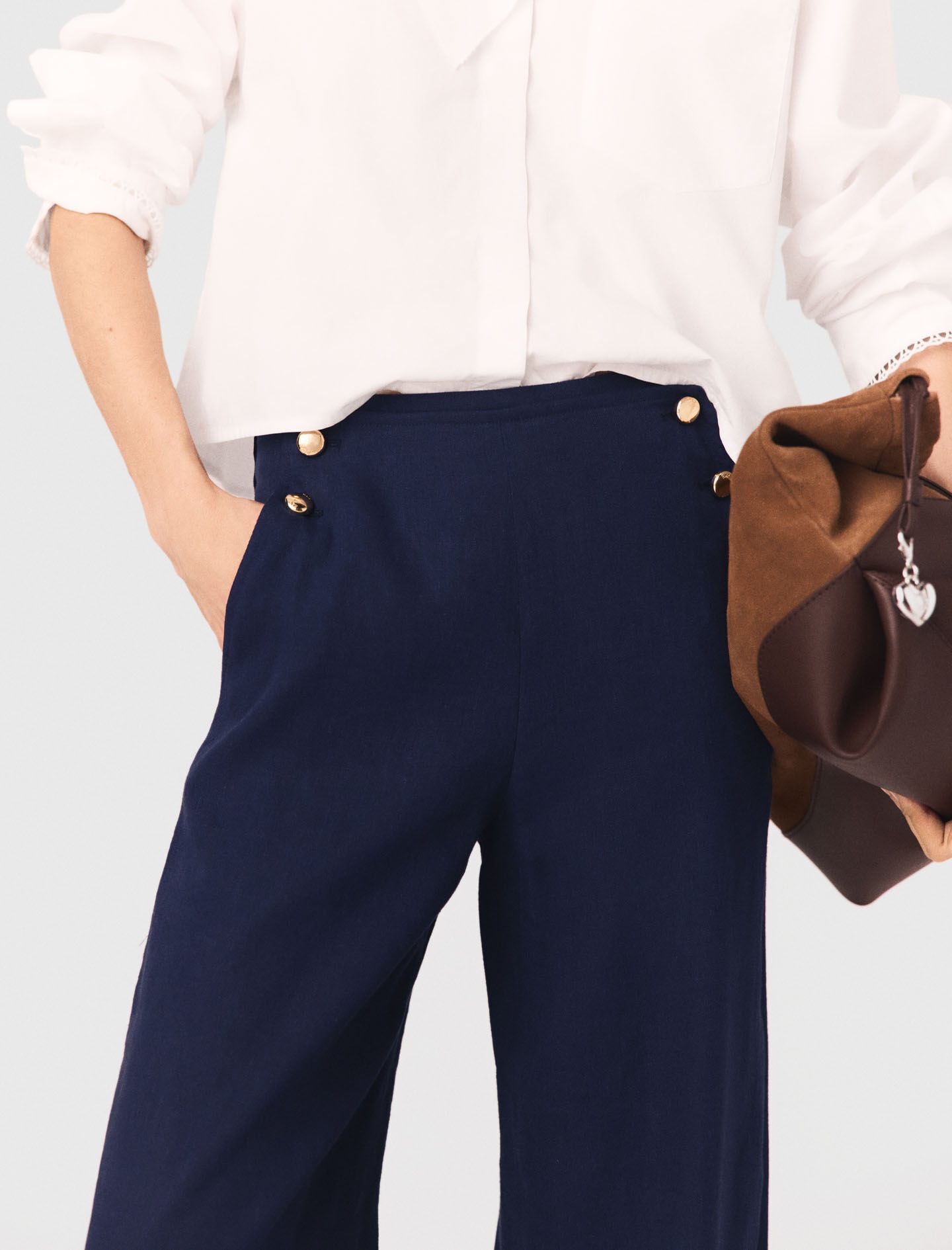 Maje Sale / Linen-blend sailor trousers