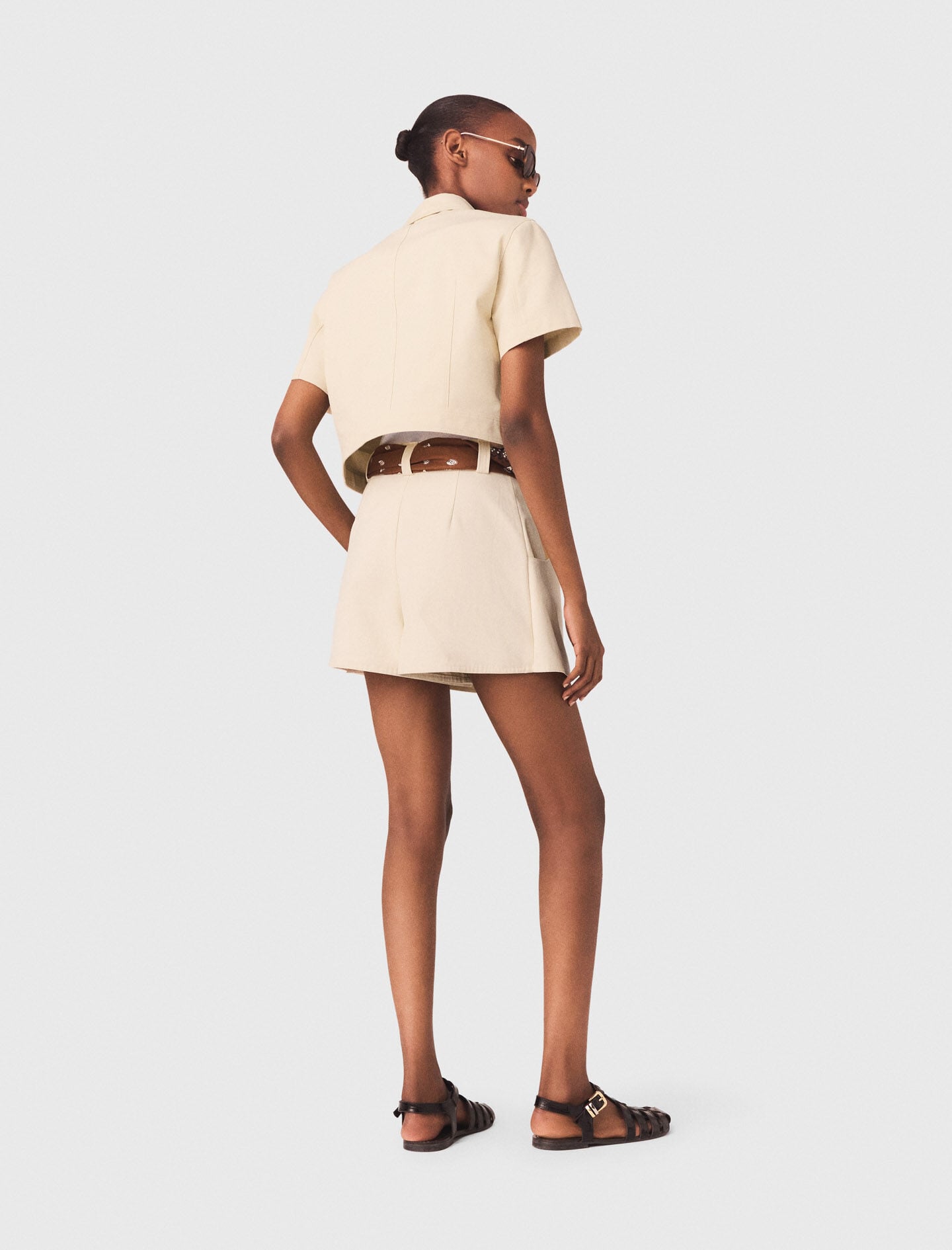 Maje Online / Short-sleeved cropped jacket