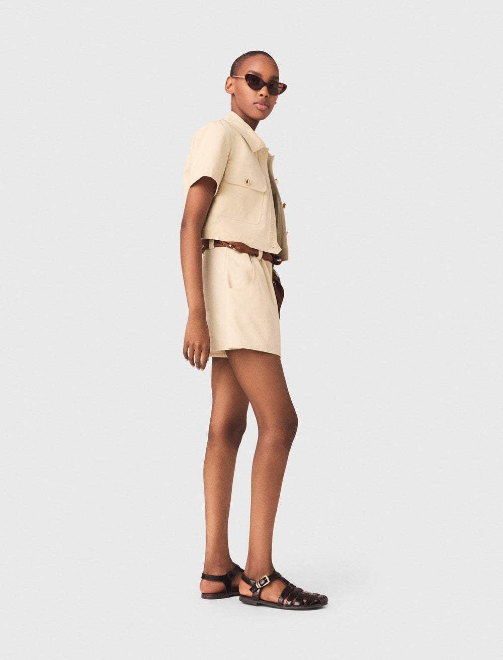 Maje Online / Short-sleeved cropped jacket