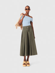 Maje Sale / Cotton pleated maxi skirt