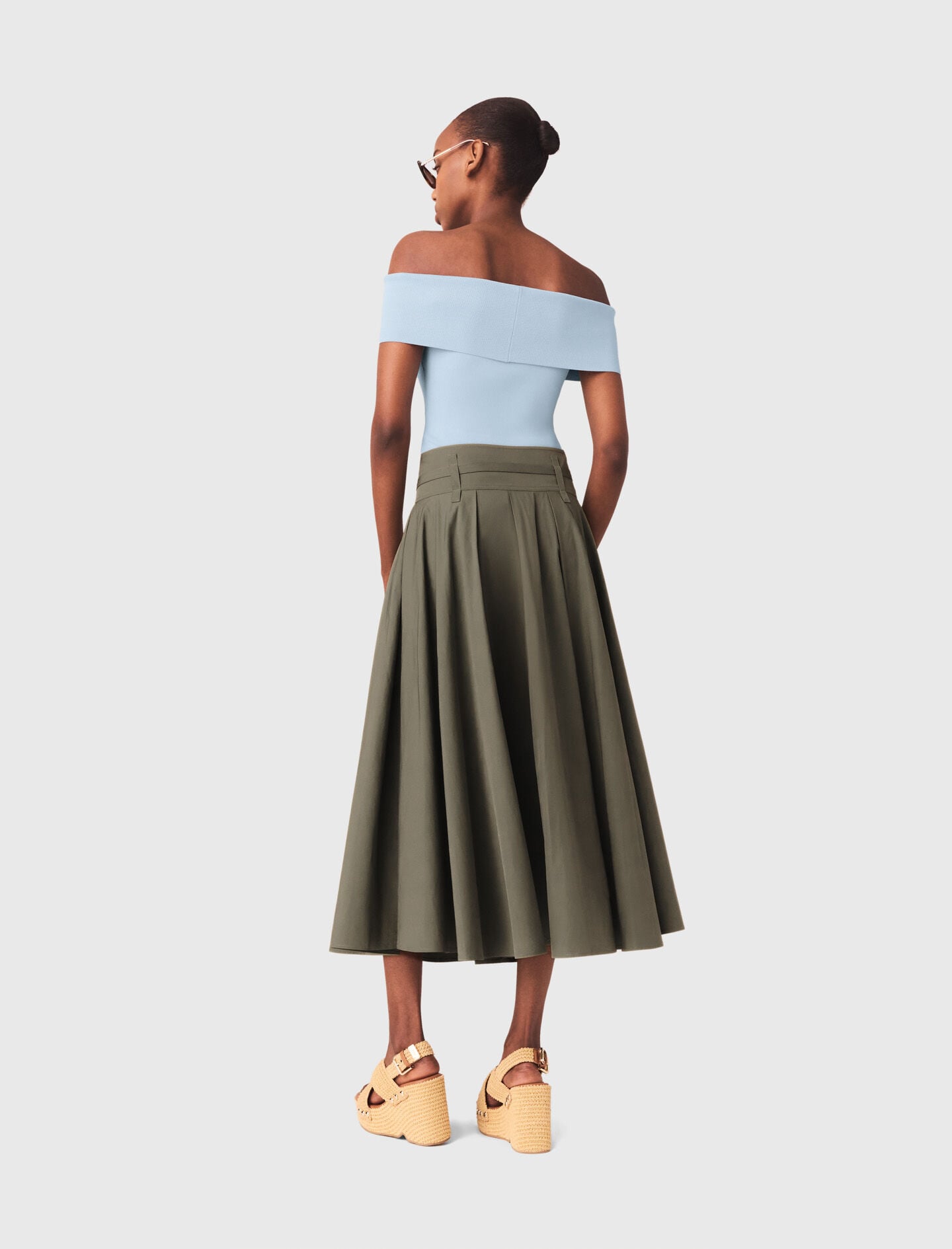 Maje Sale / Cotton pleated maxi skirt