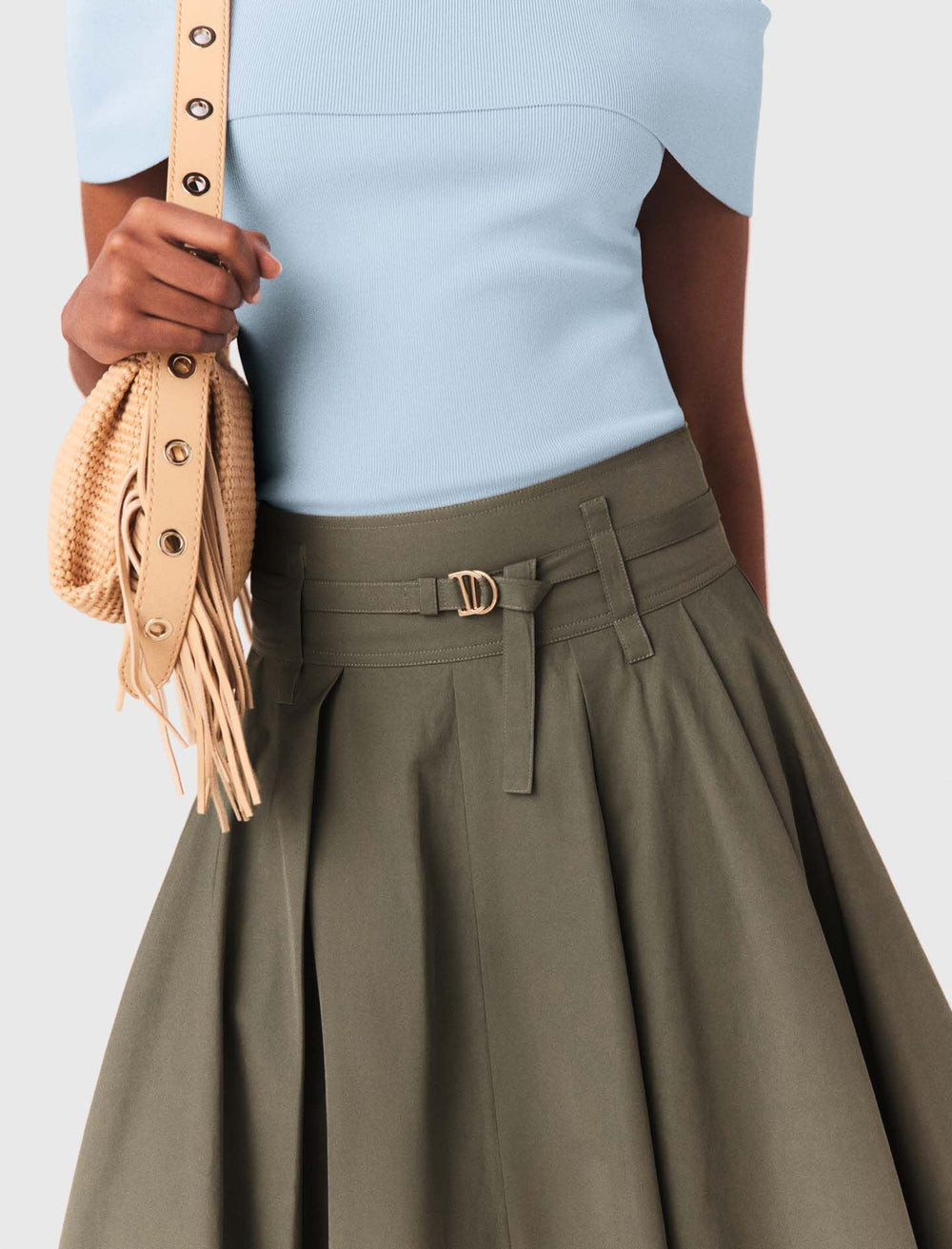 Maje Sale / Cotton pleated maxi skirt