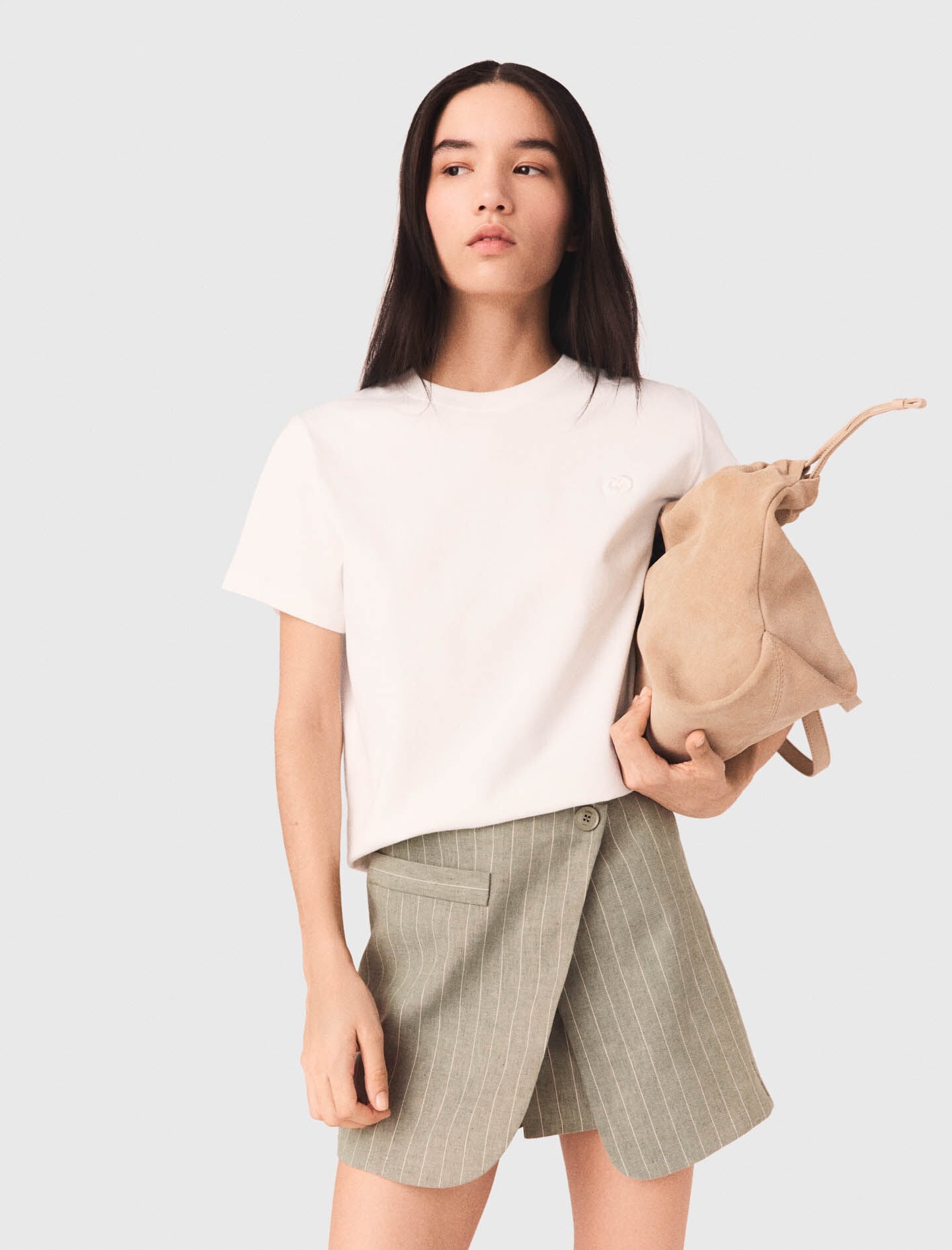 Maje On Sale / Layered linen blend shorts