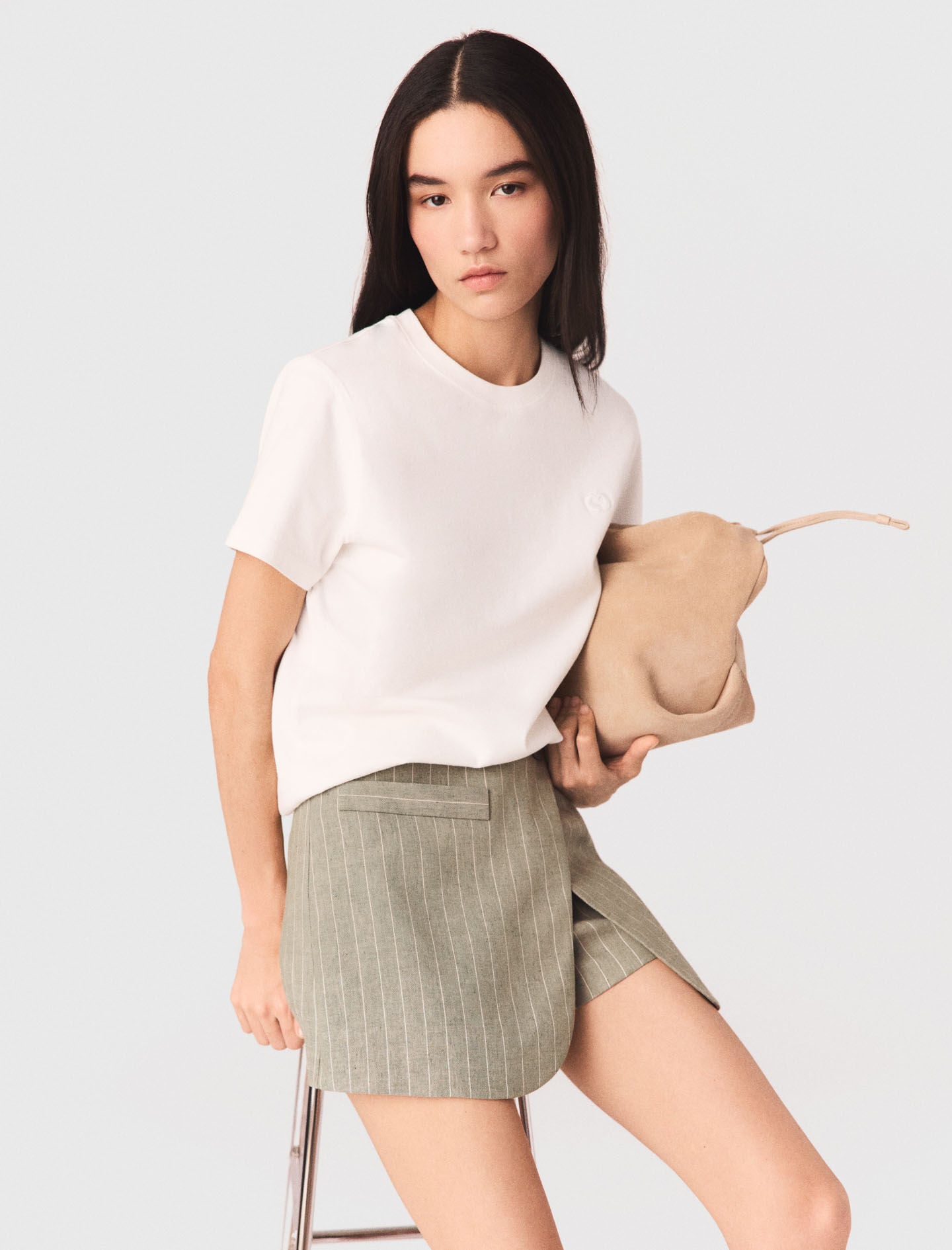 Maje On Sale / Layered linen blend shorts