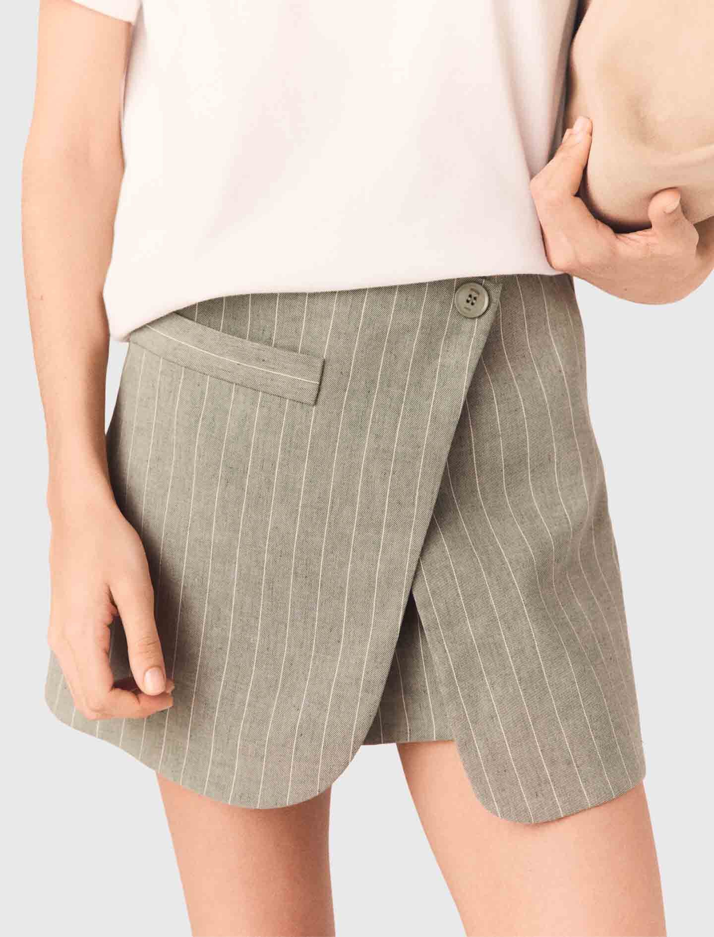 Maje On Sale / Layered linen blend shorts