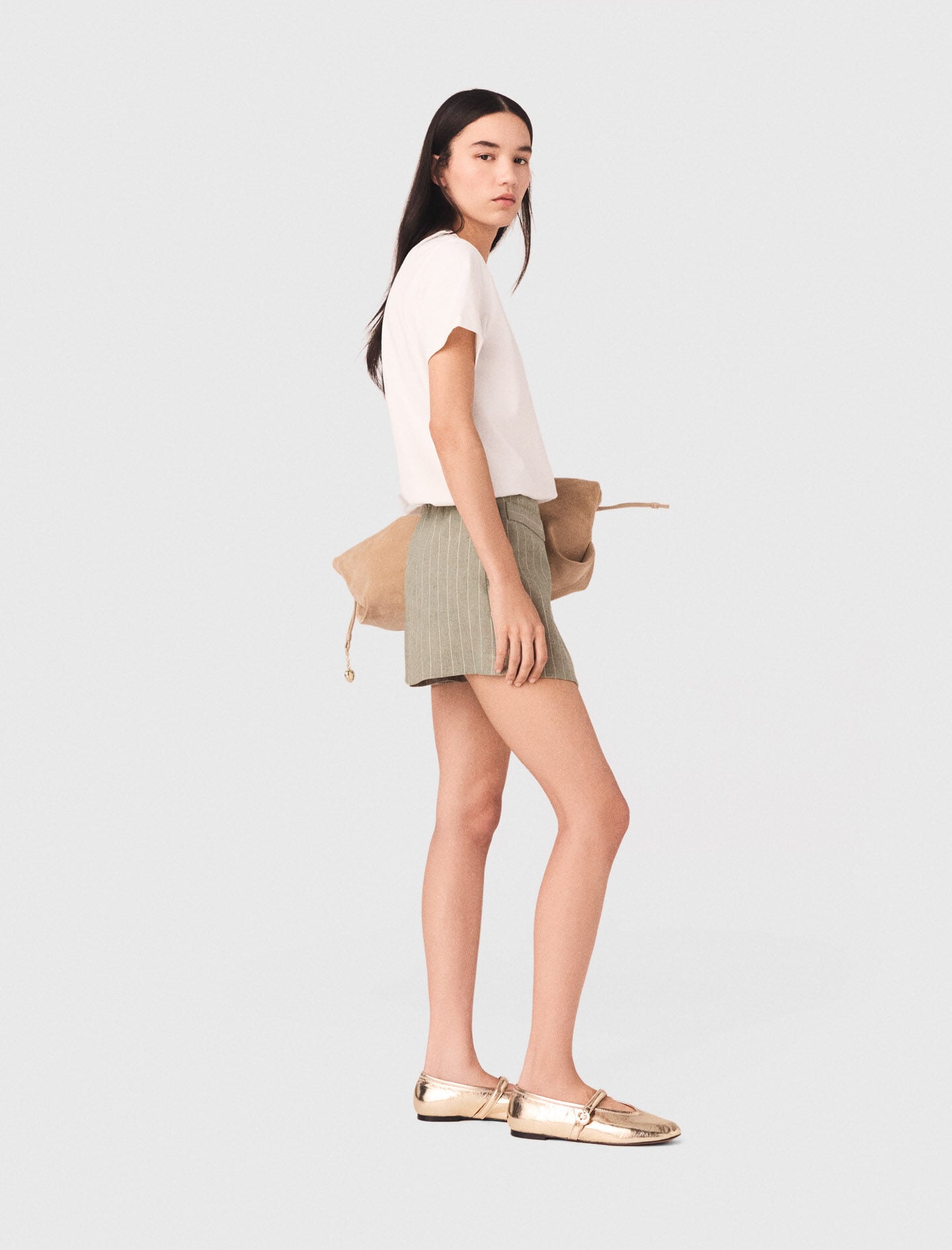 Maje On Sale / Layered linen blend shorts