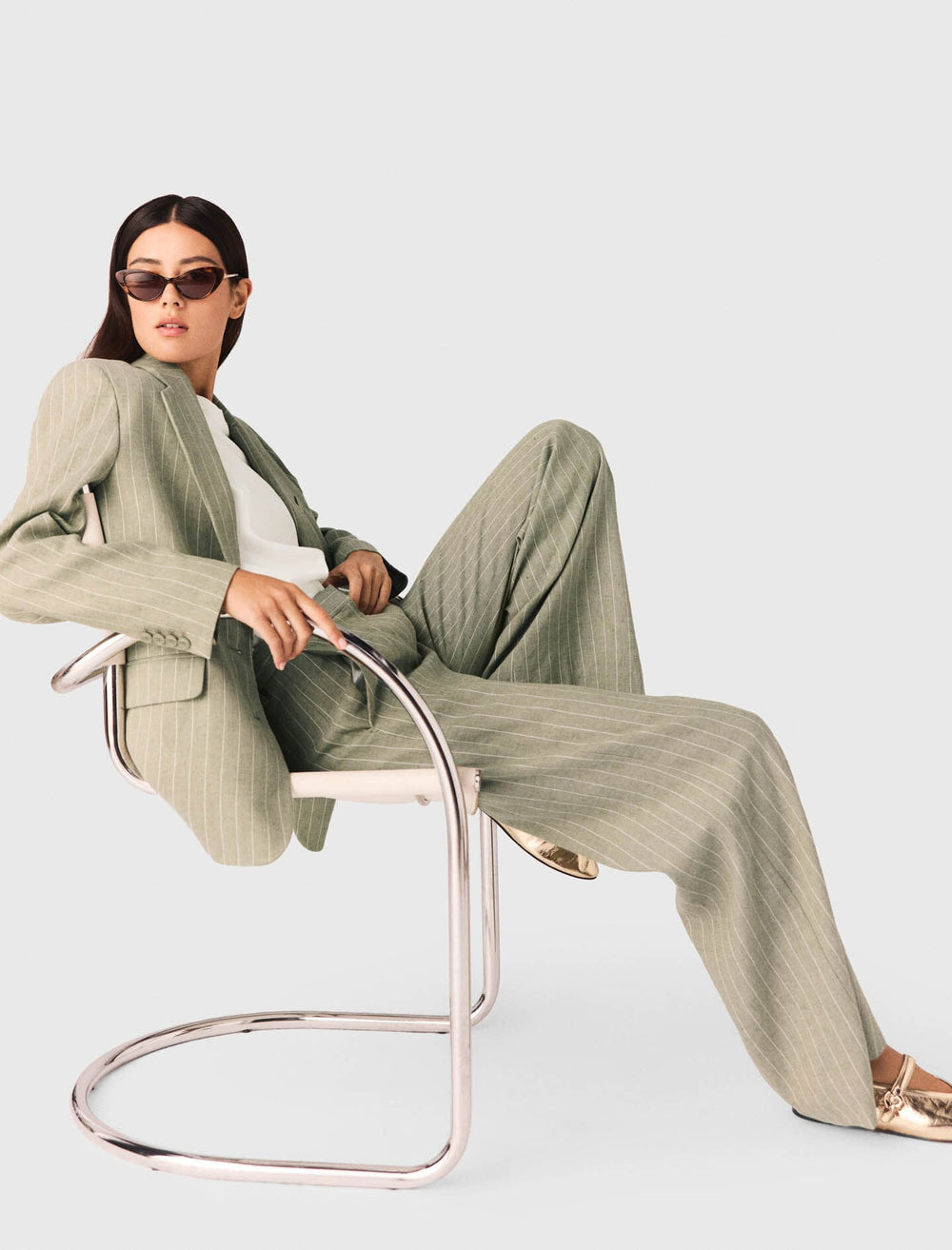 Maje Outlet / Linen-blend suit trousers