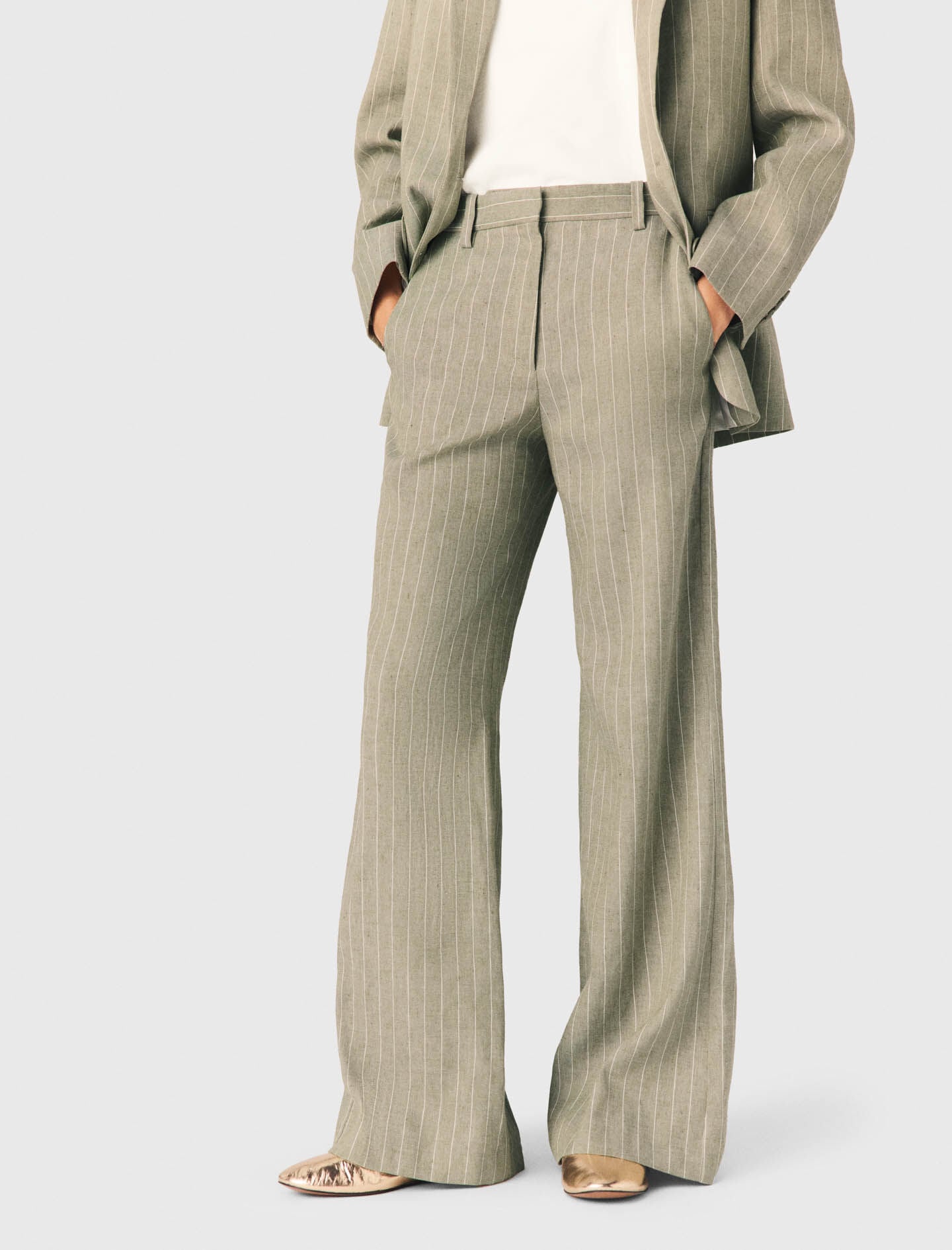 Maje Outlet / Linen-blend suit trousers