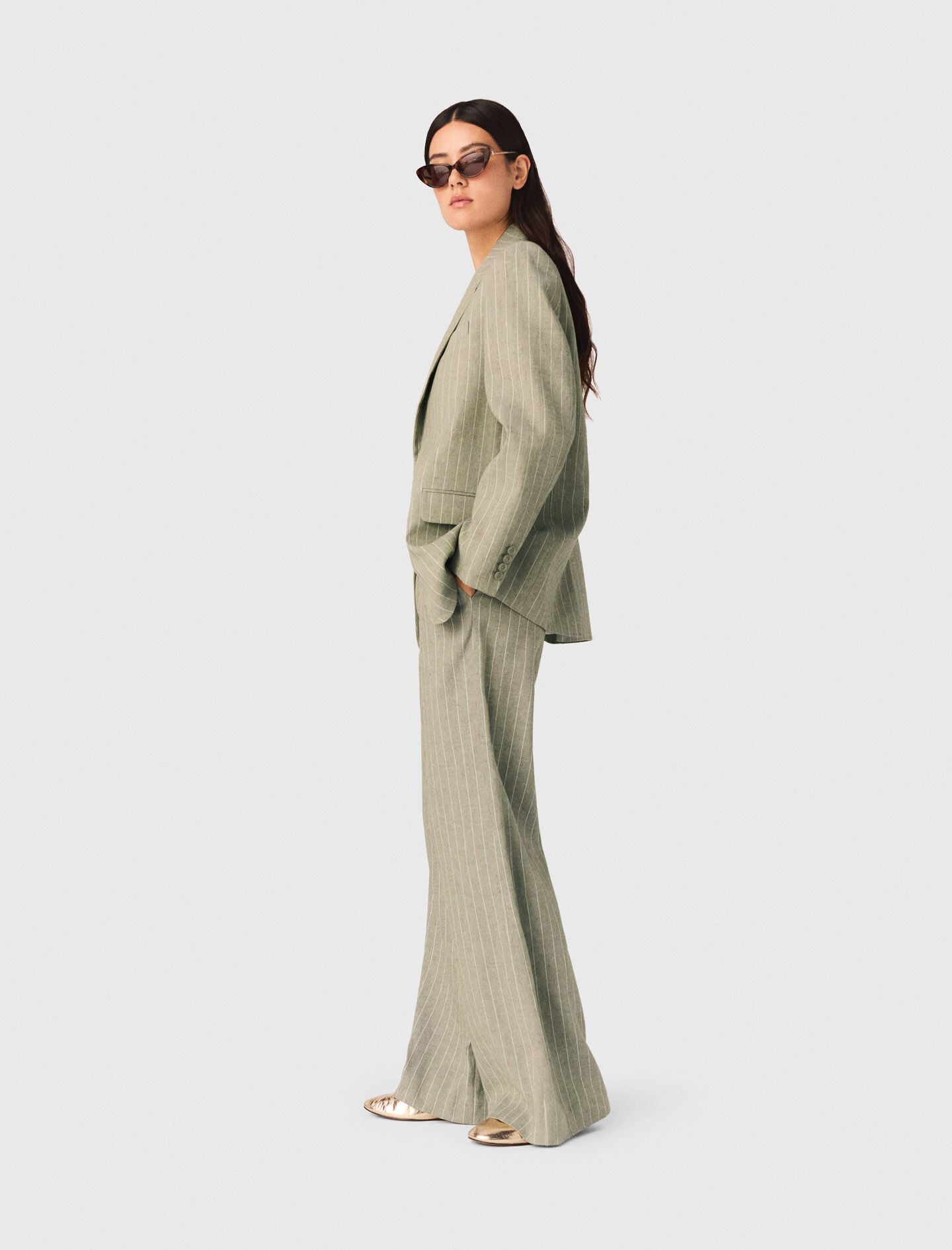Maje Outlet / Linen-blend suit trousers