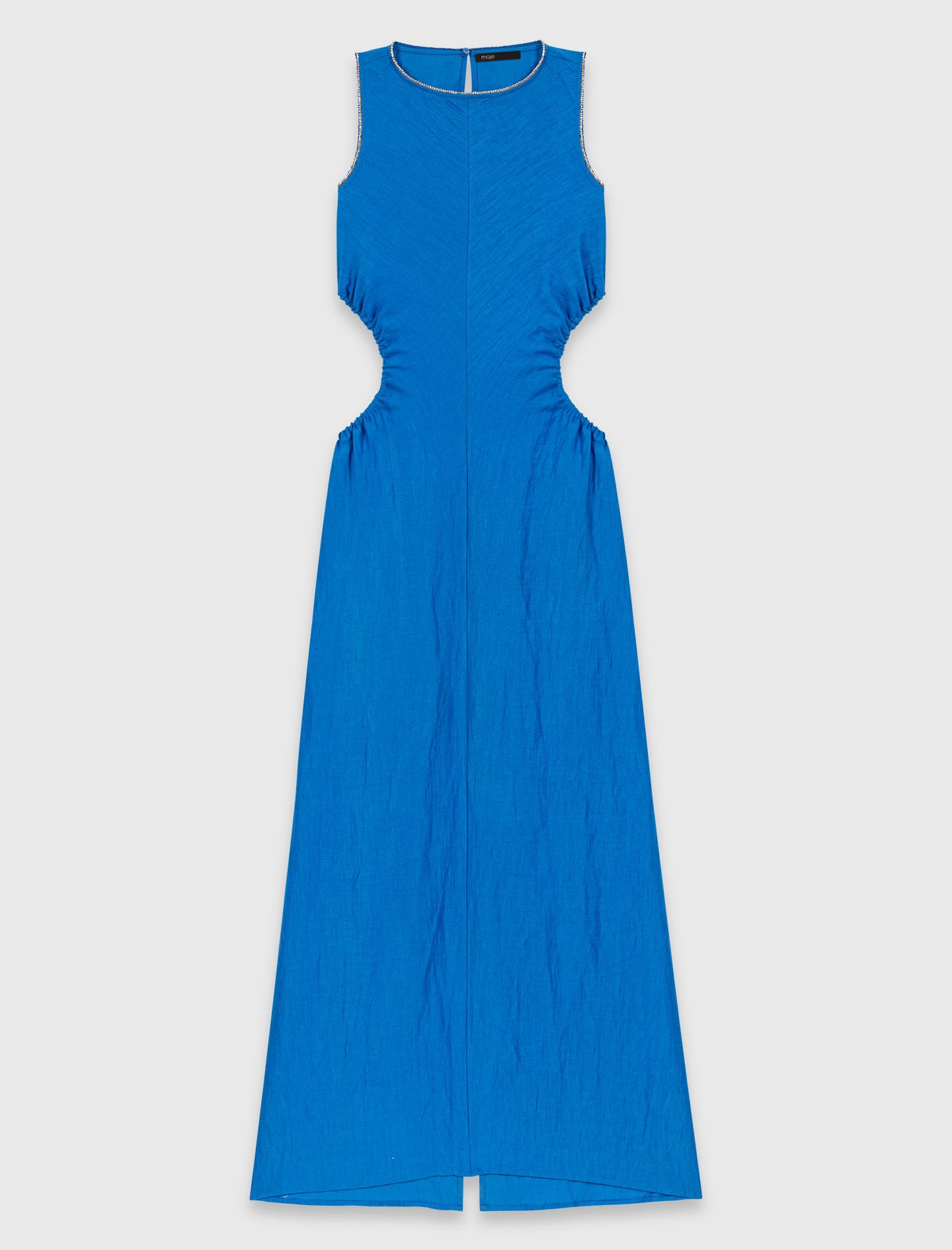 Maje New / Backless Linen-Blend Midi Dress
