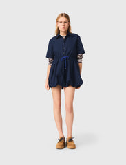 Maje Online / Short-sleeved cotton bubble dress