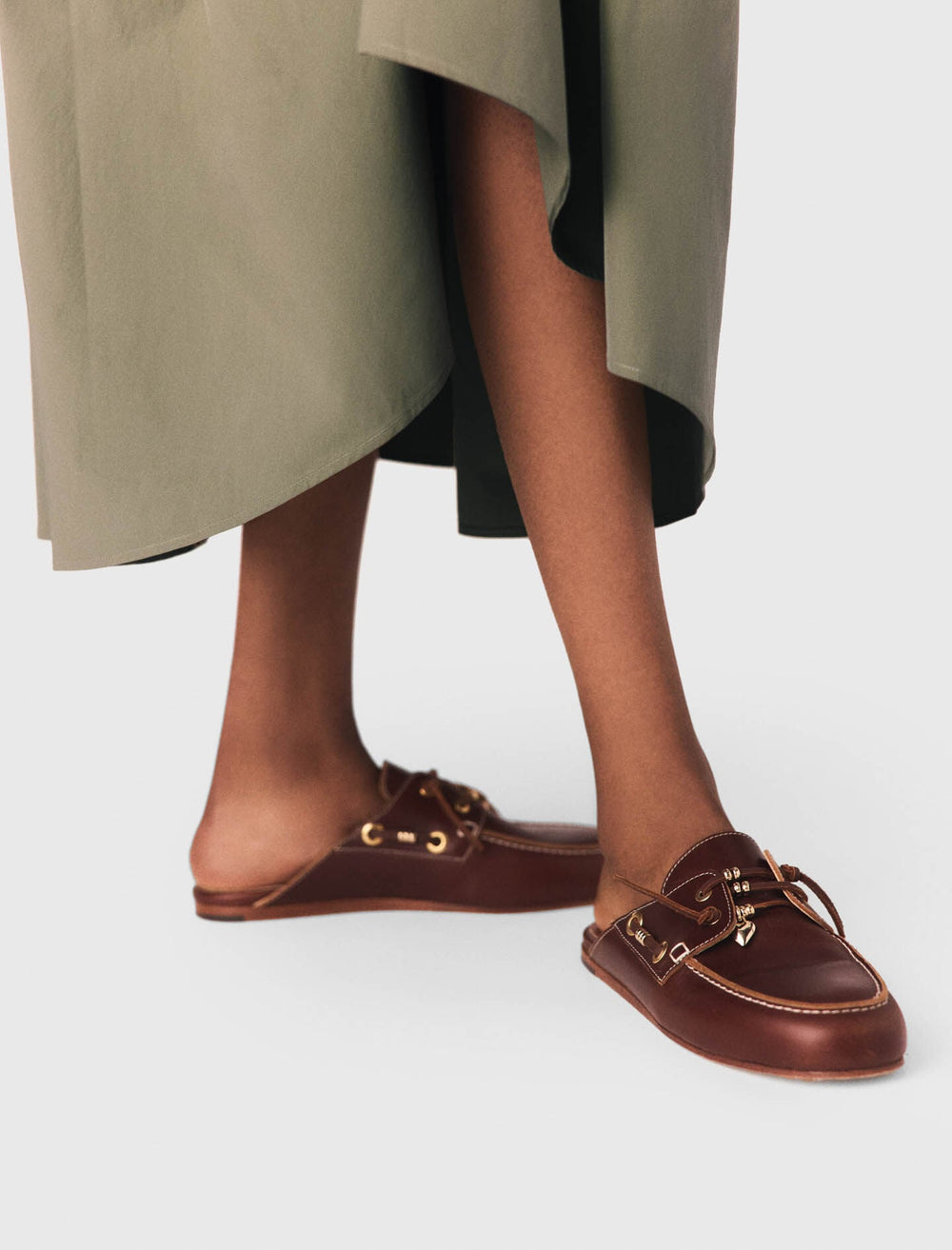 Maje Shop / Leather boat mules