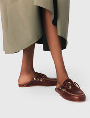 Maje Shop / Leather boat mules