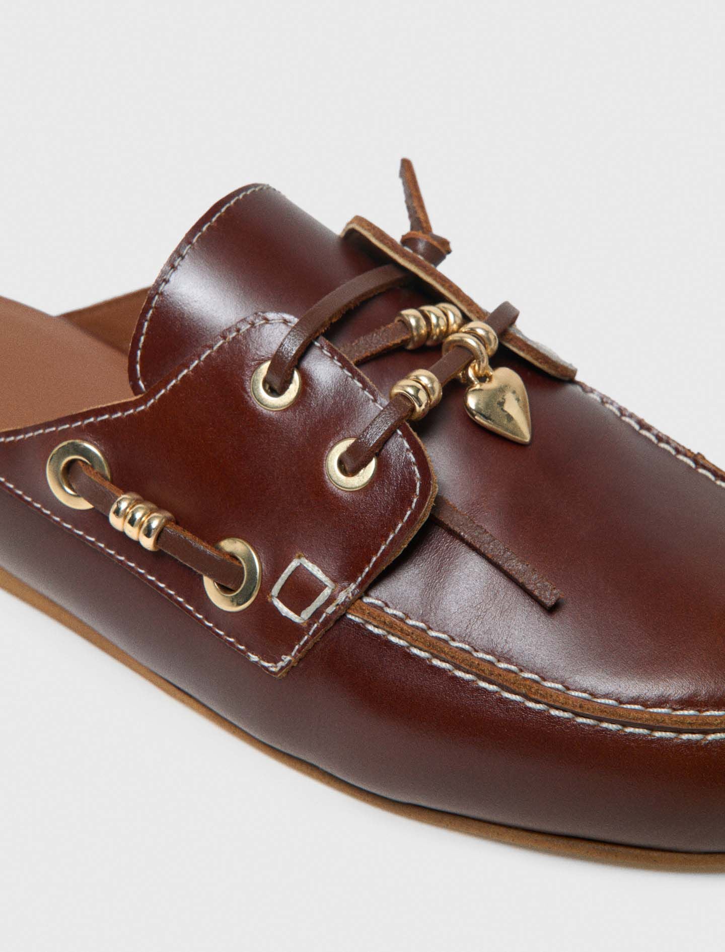 Maje Shop / Leather boat mules