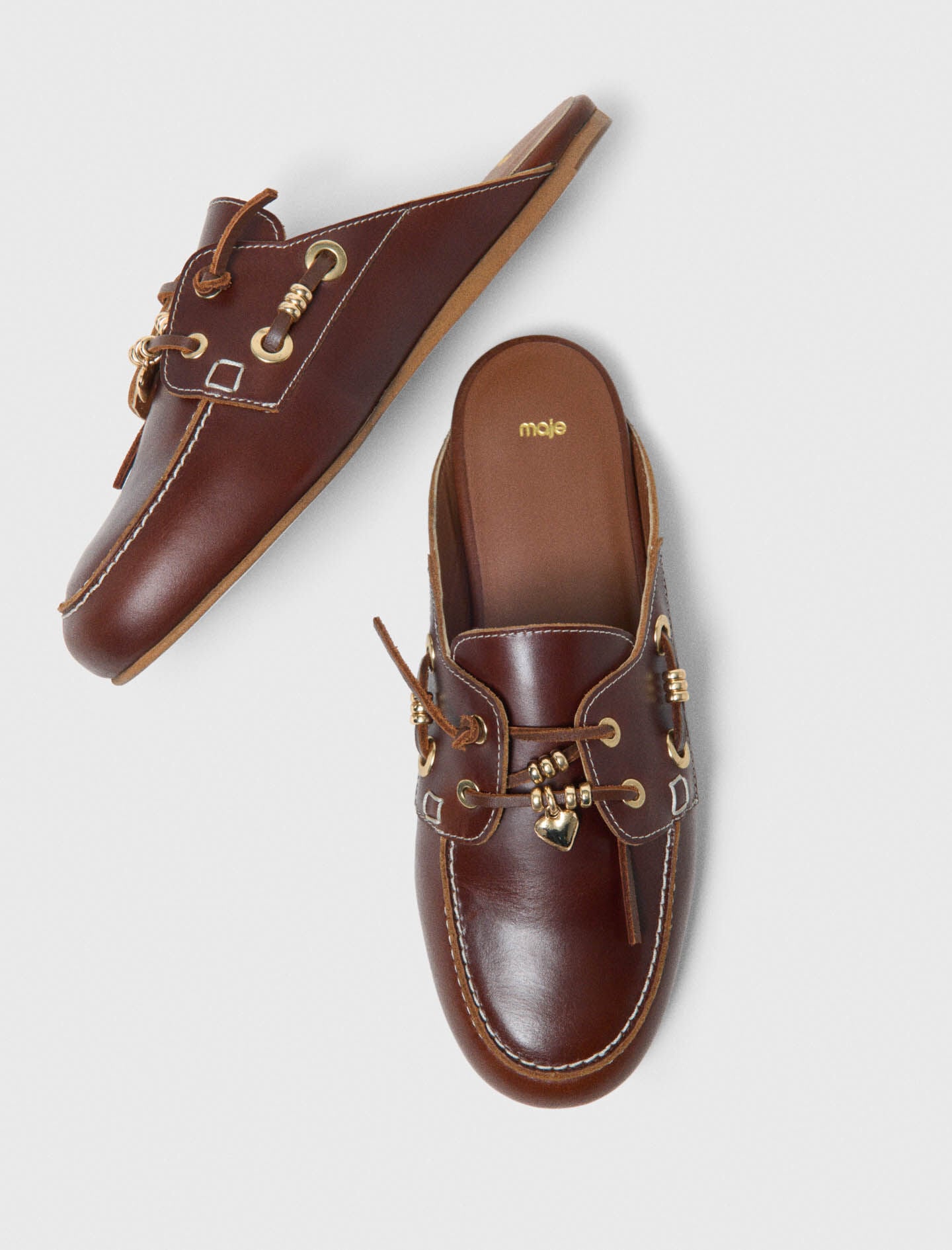 Maje Shop / Leather boat mules