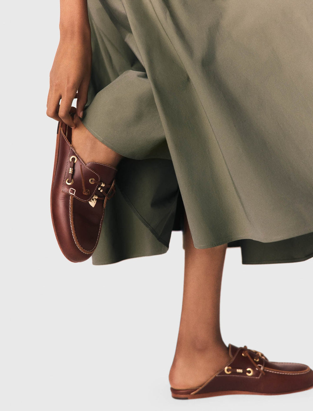 Maje Shop / Leather boat mules