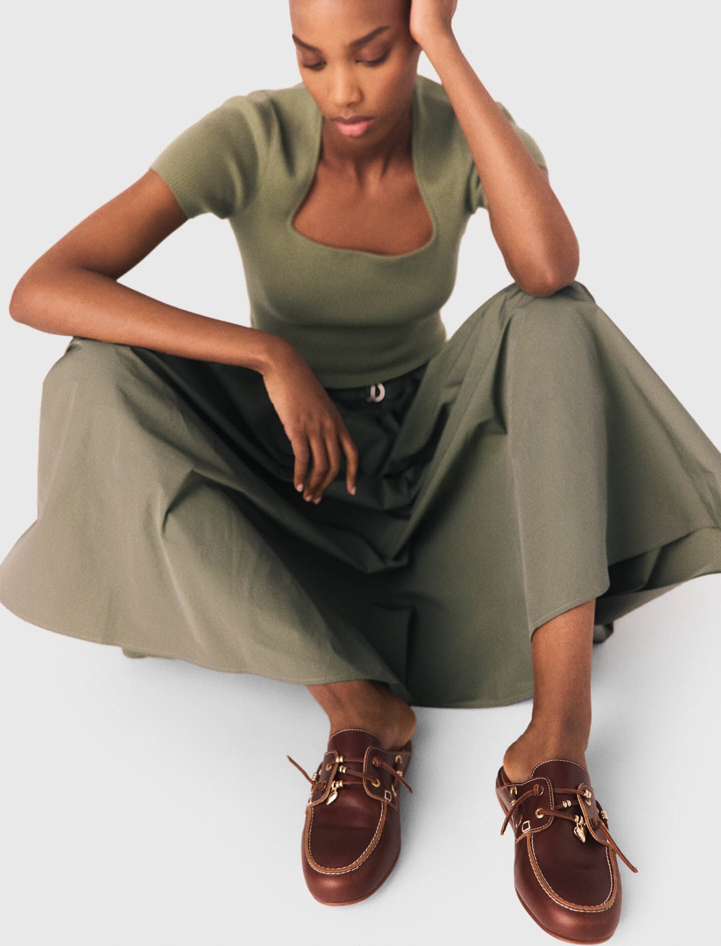 Maje Shop / Leather boat mules