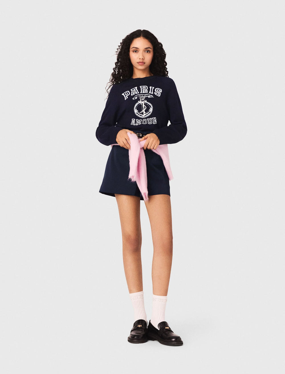 Maje New / Round neck slogan sweater