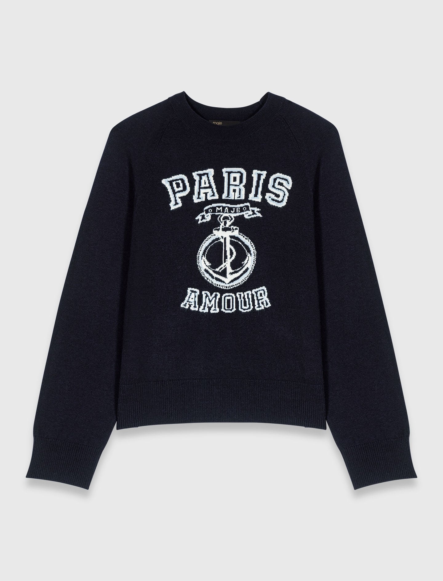 Maje New / Round neck slogan sweater