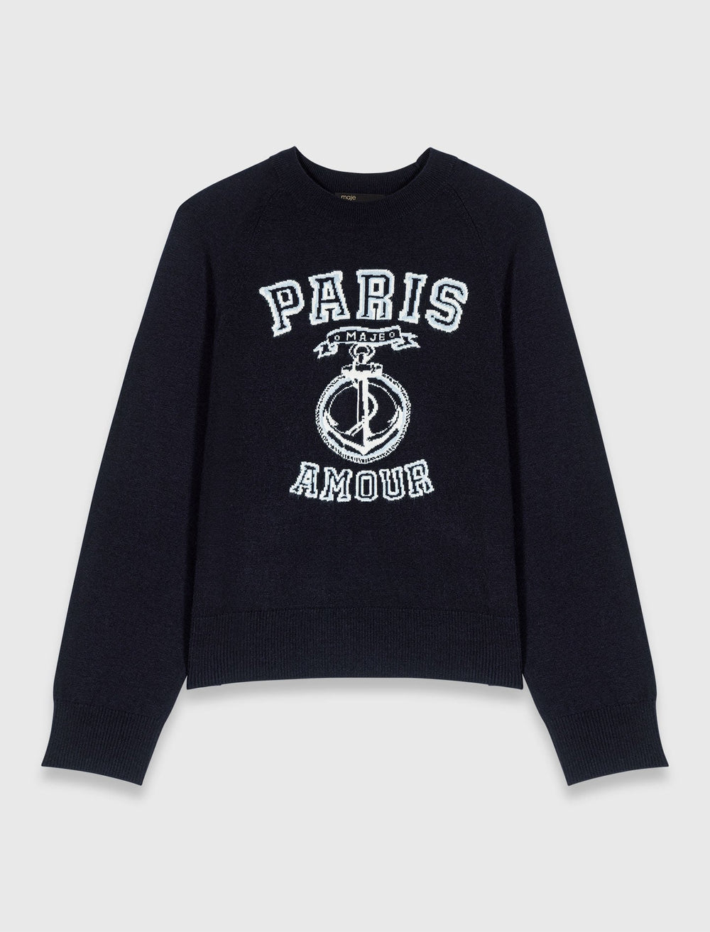 Maje New / Round neck slogan sweater