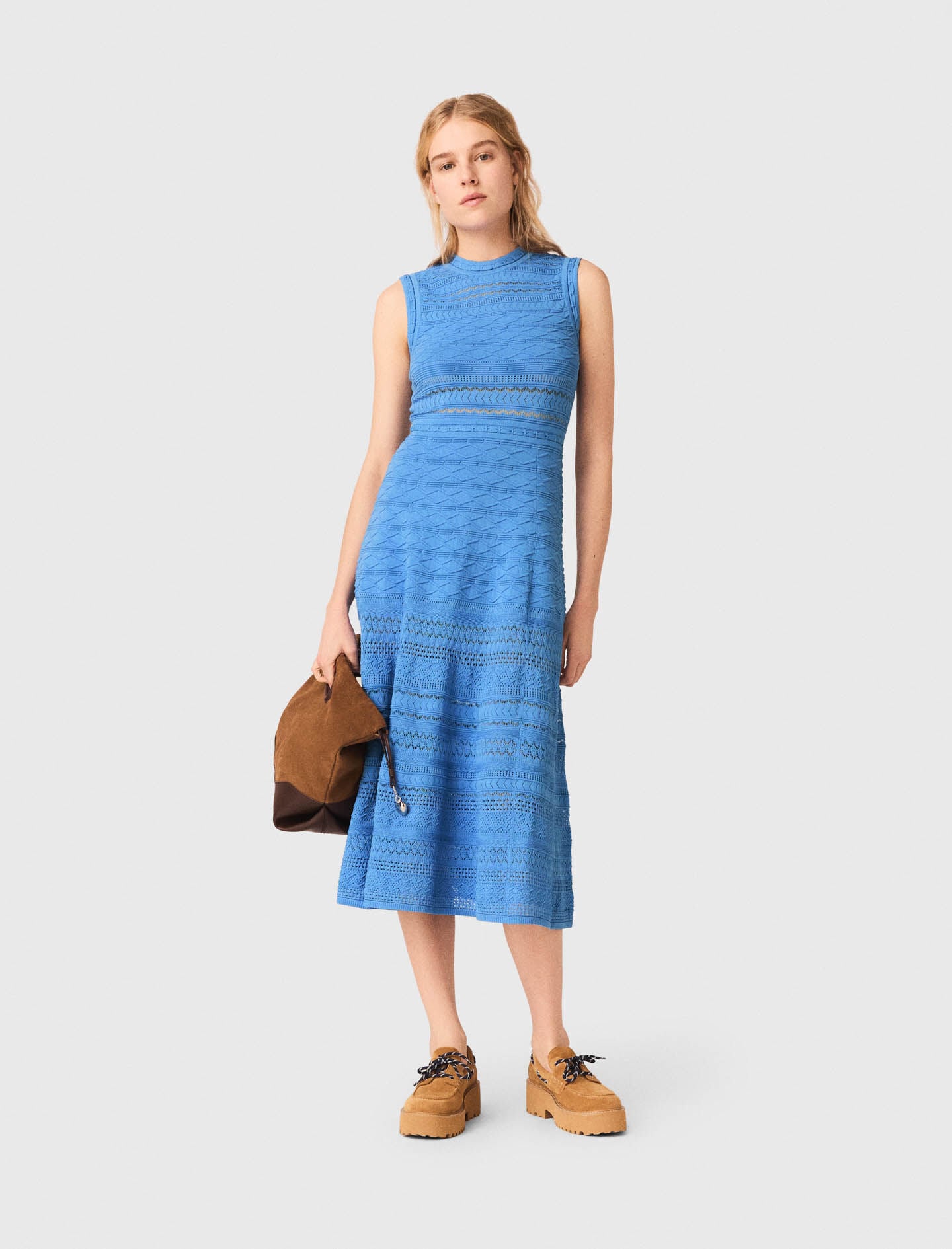 Maje Shop / Pointelle knit maxi dress