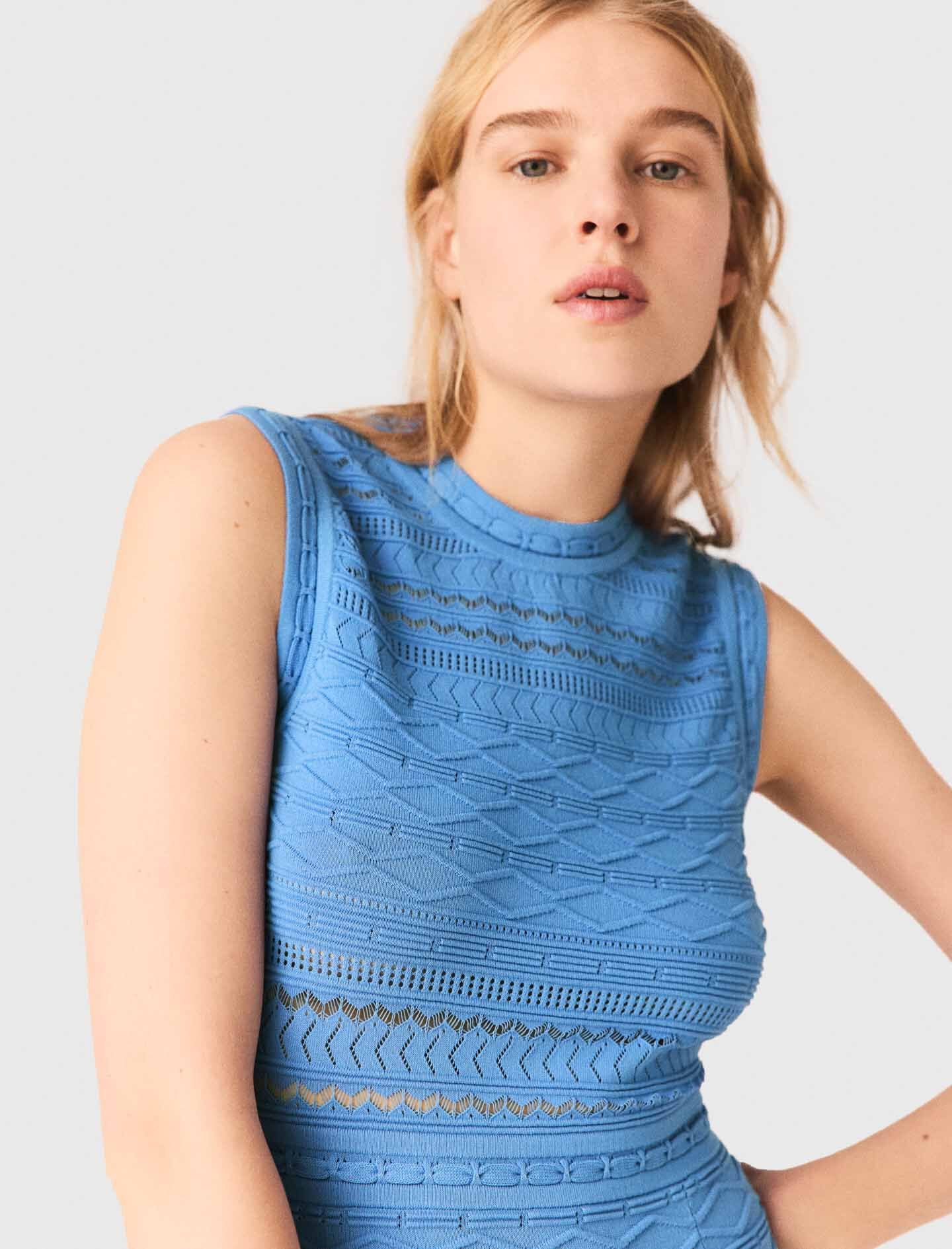 Maje Shop / Pointelle knit maxi dress