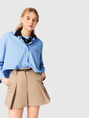 Maje Sale / Pleated cotton shorts