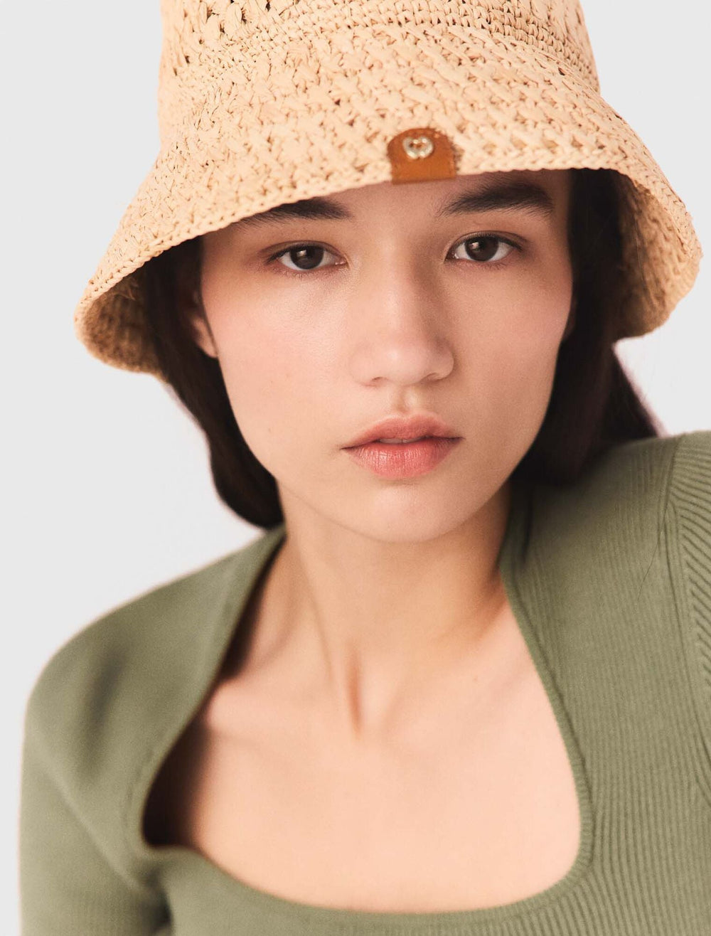Maje On Sale / Crochet raffia bucket hat