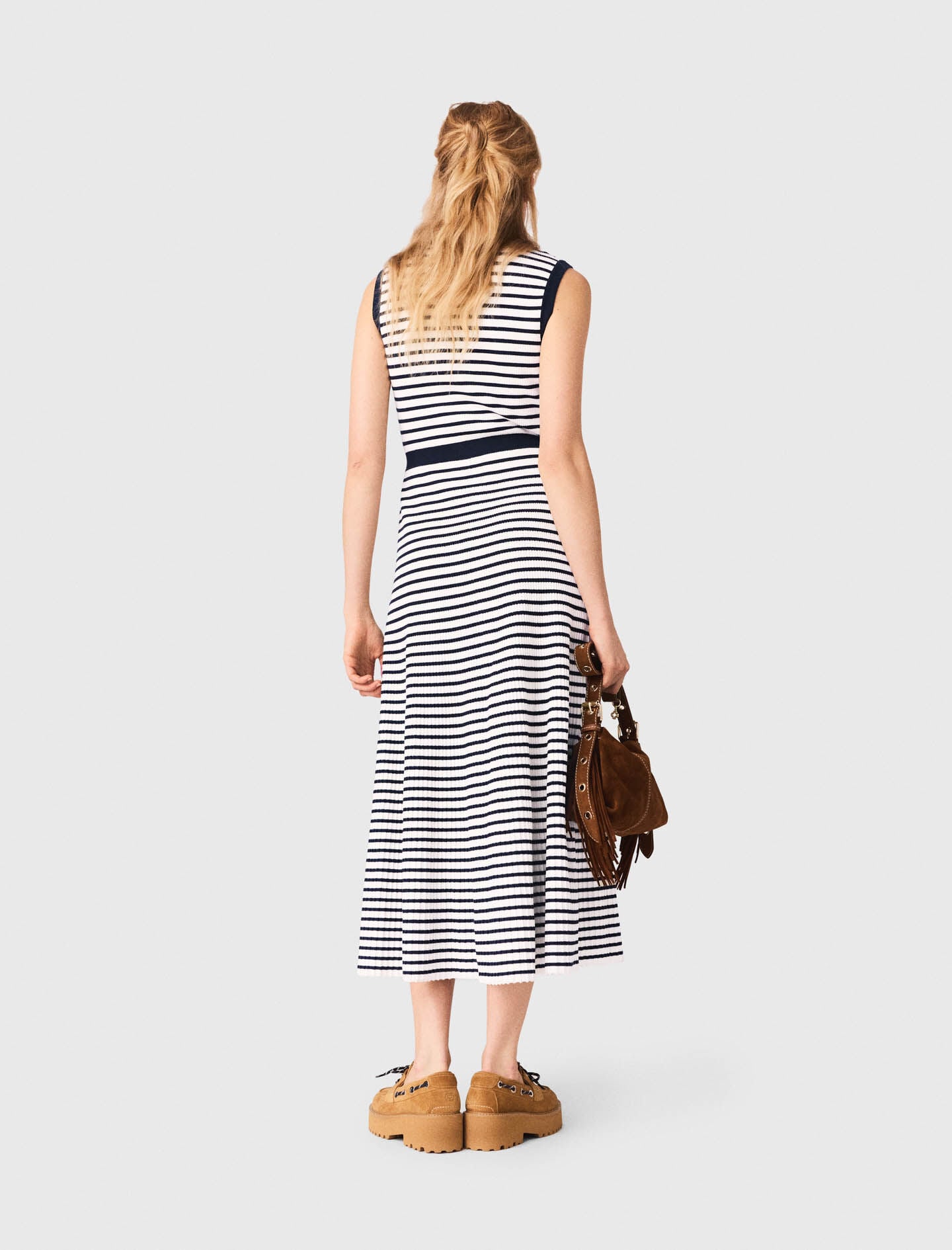 Maje Outlet / Striped knit maxi dress