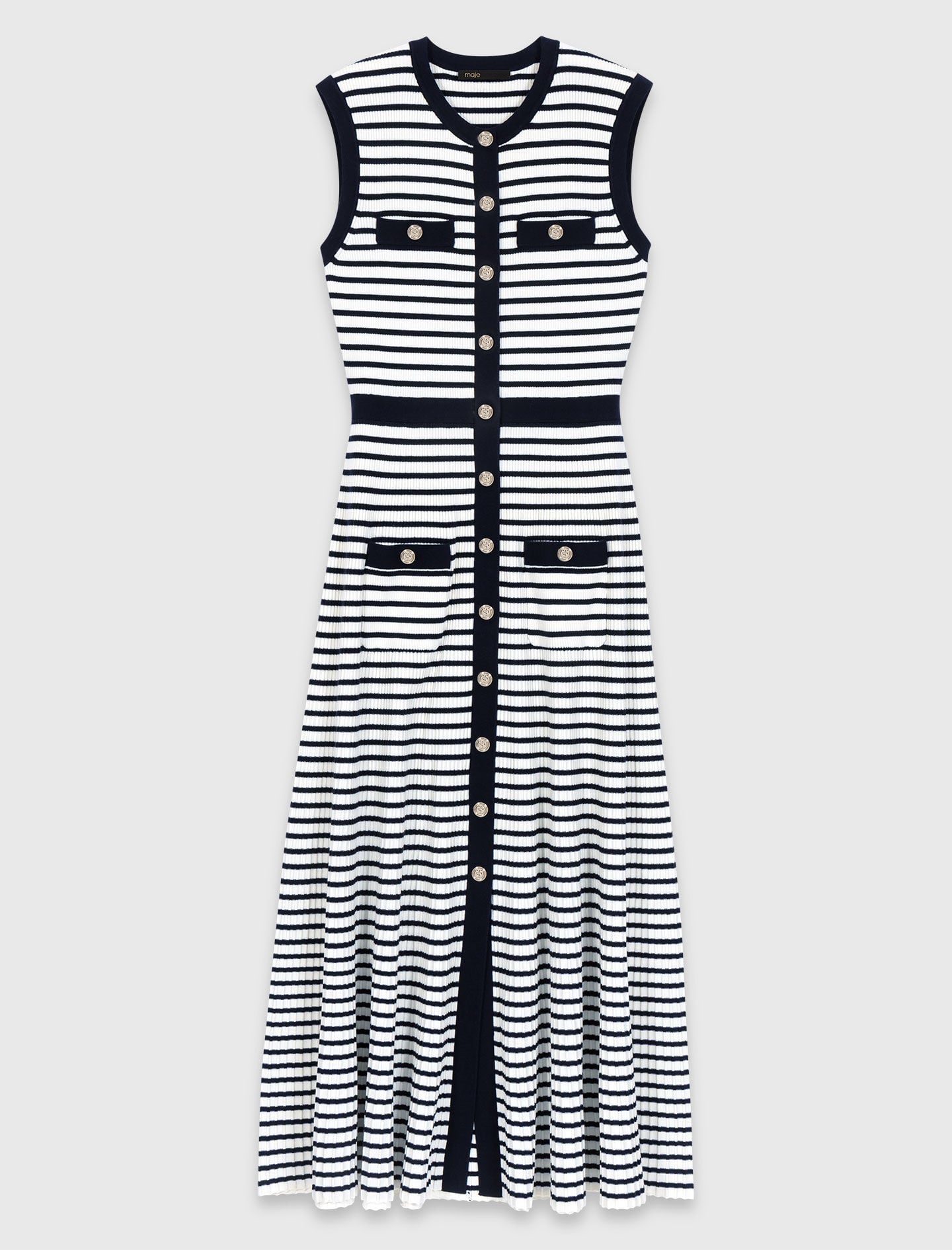 Maje Outlet / Striped knit maxi dress