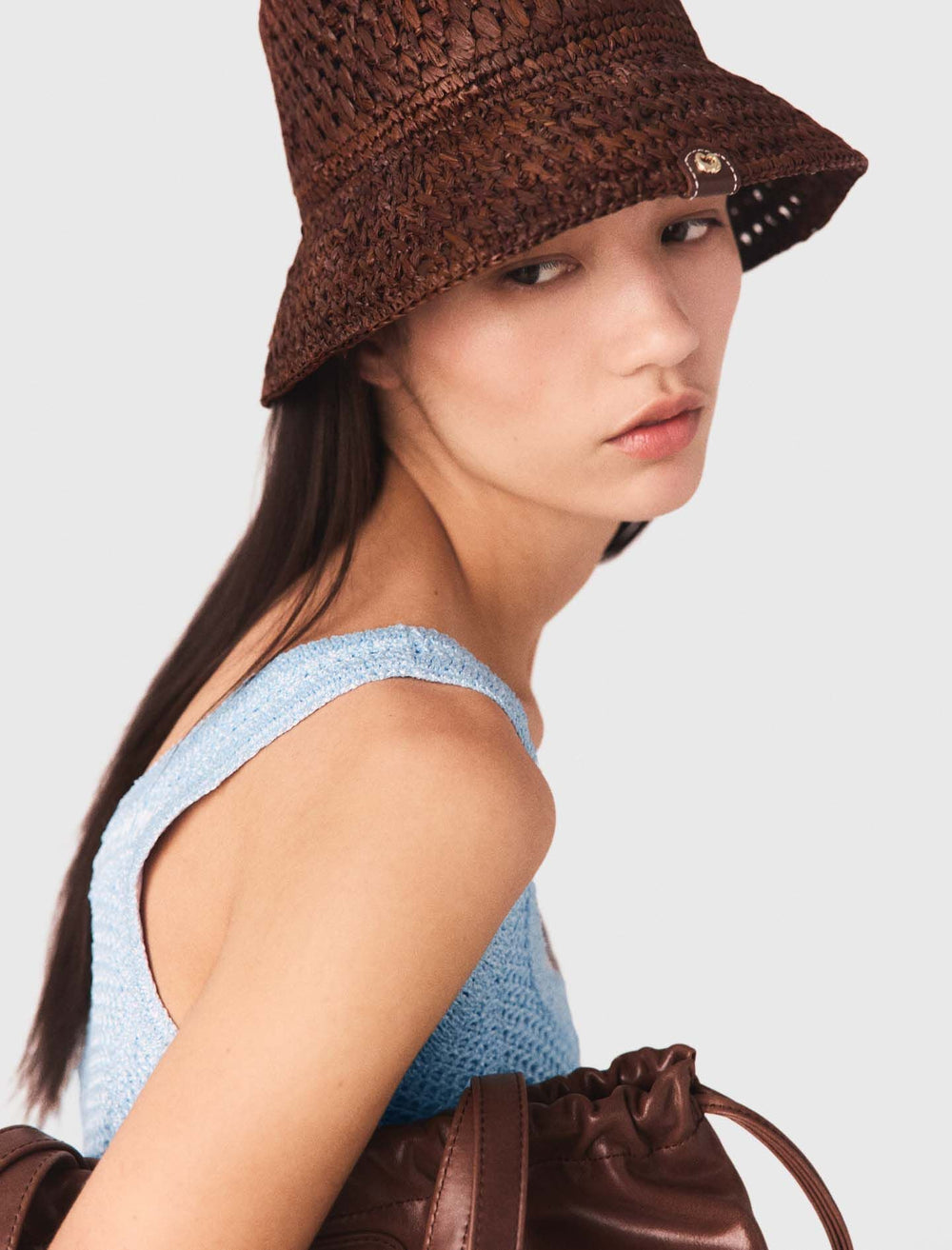 Maje New / Colourful natural raffia bucket hat