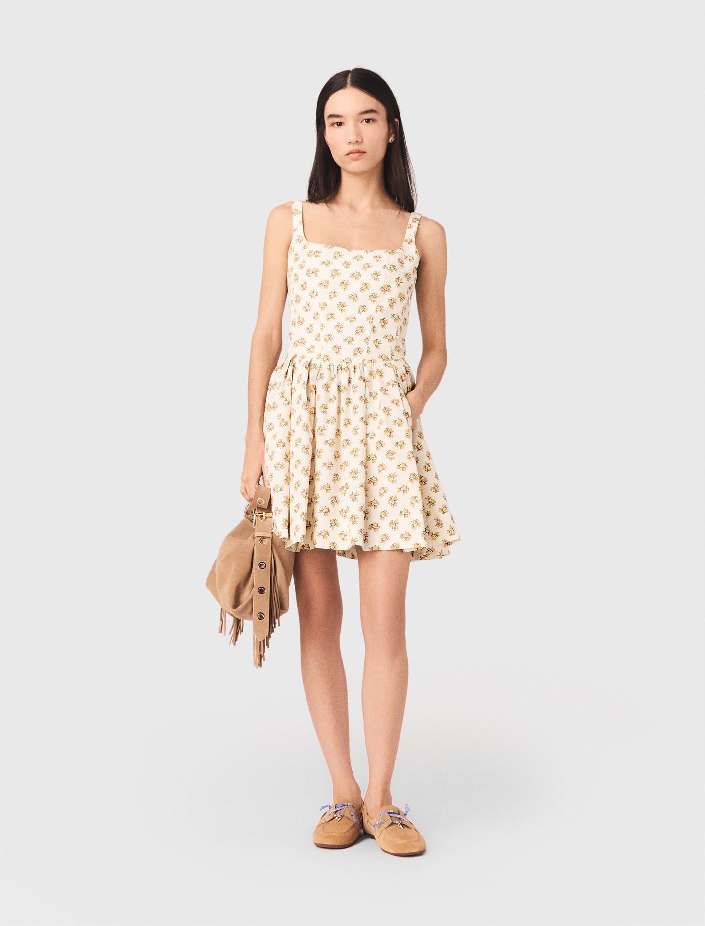 Maje Online / Short flared patterned dress