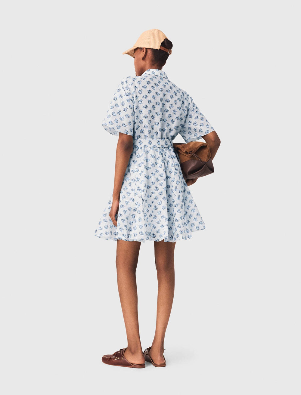Maje Shop / Short patterned linen-blend dress