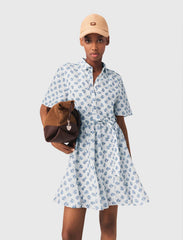 Maje Shop / Short patterned linen-blend dress