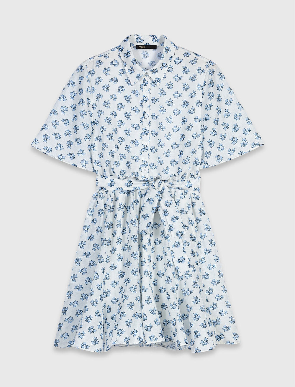 Maje Shop / Short patterned linen-blend dress