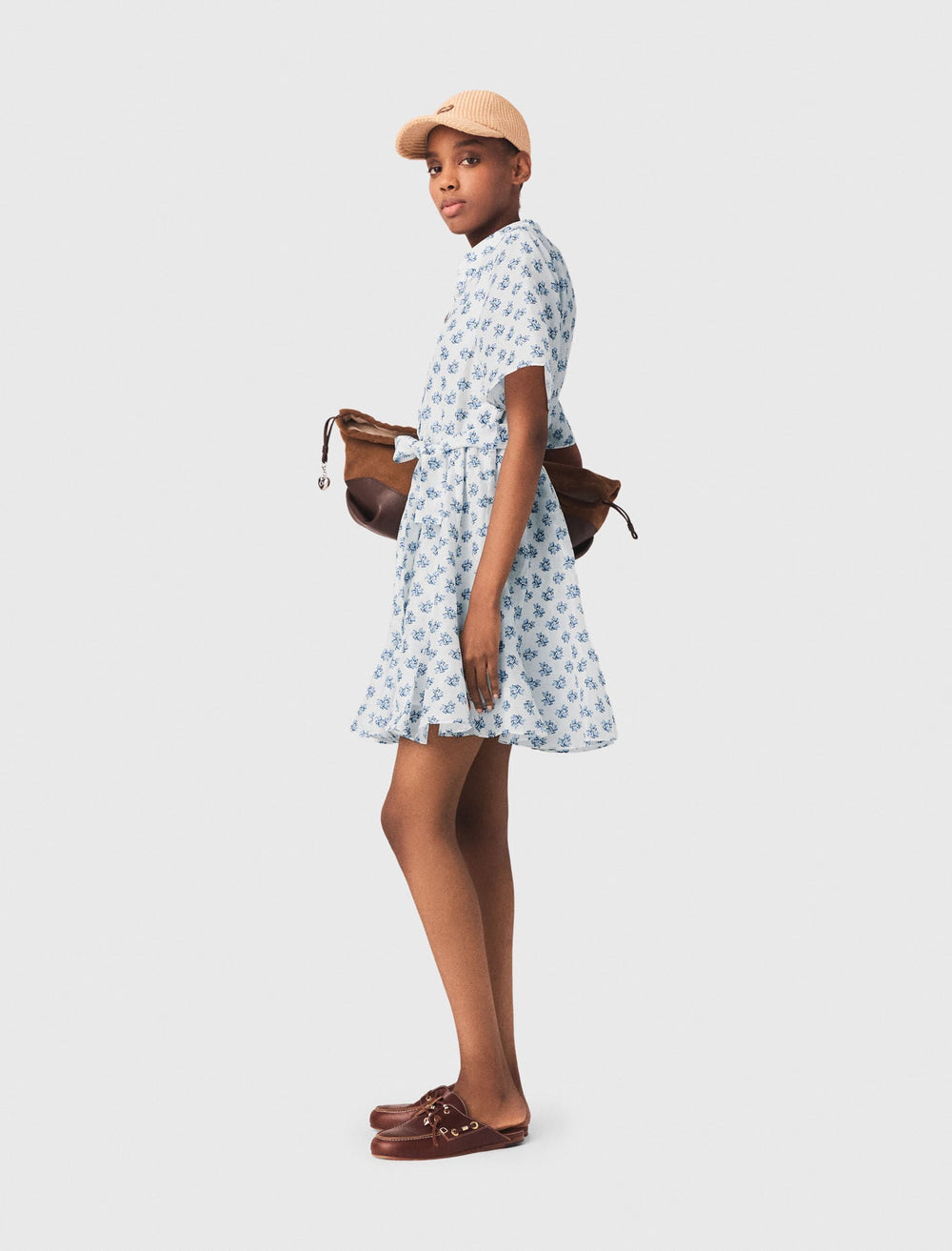 Maje Shop / Short patterned linen-blend dress