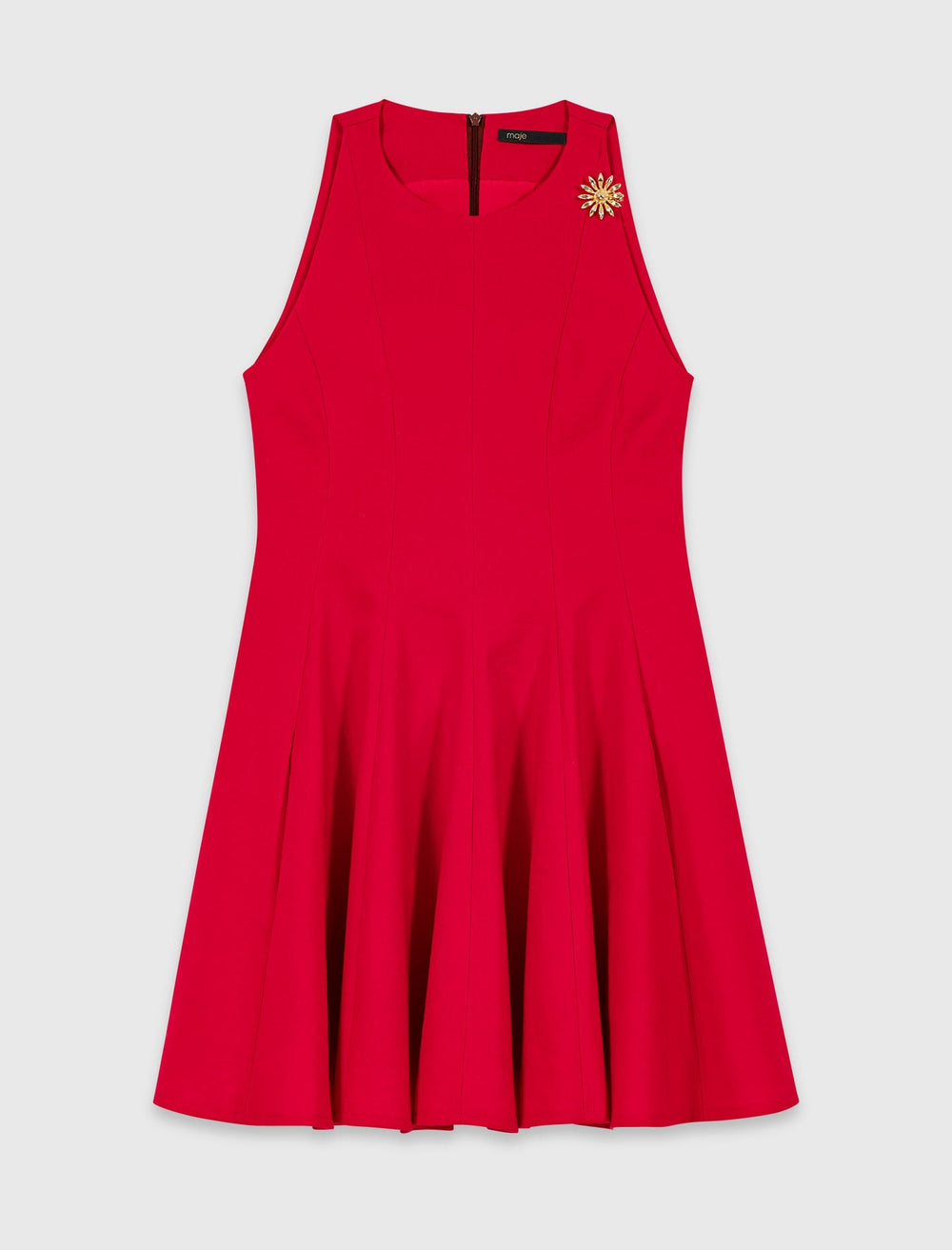 Maje New / Short flared linen-blend dress