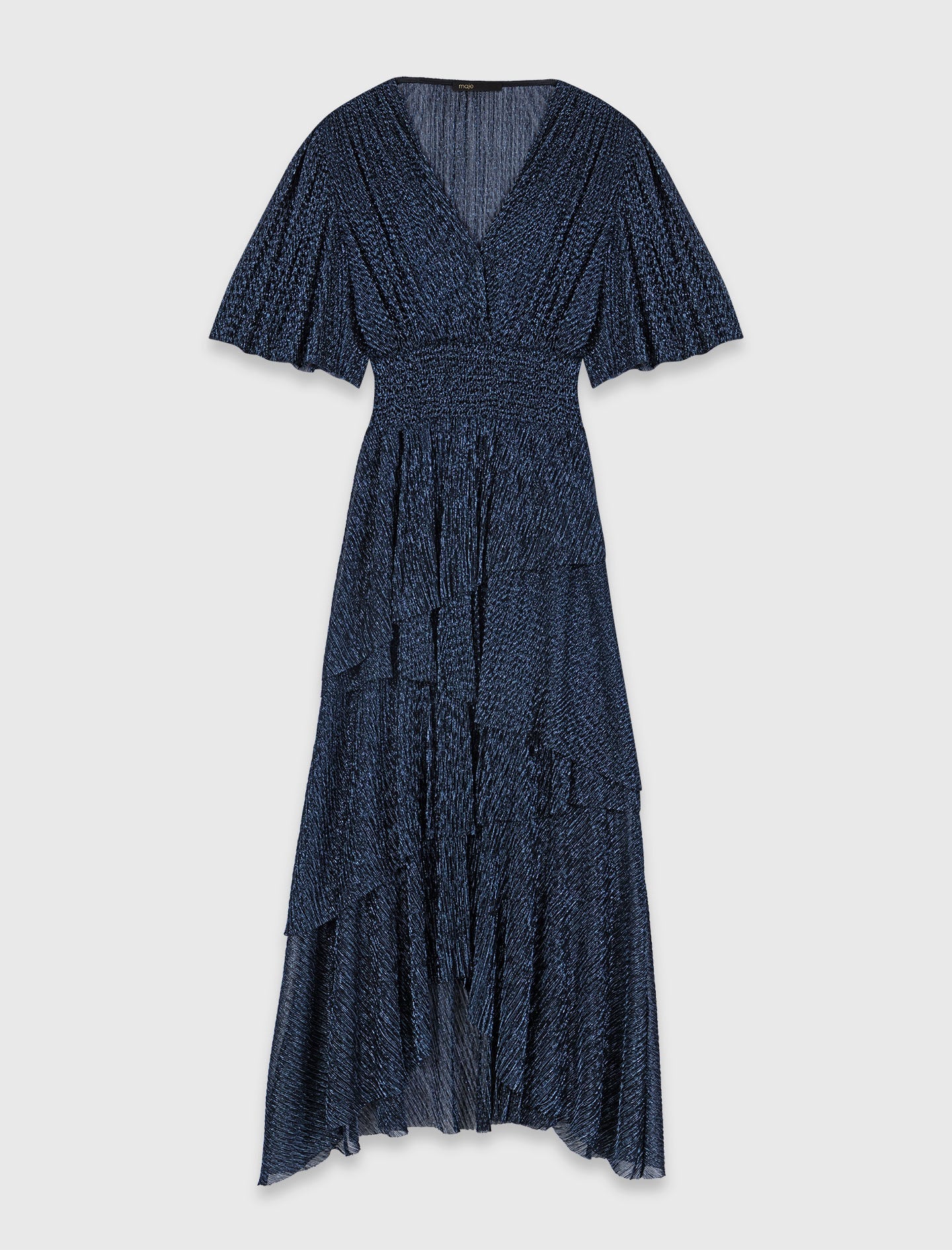 Maje Online / Metallic ruffled midi dress