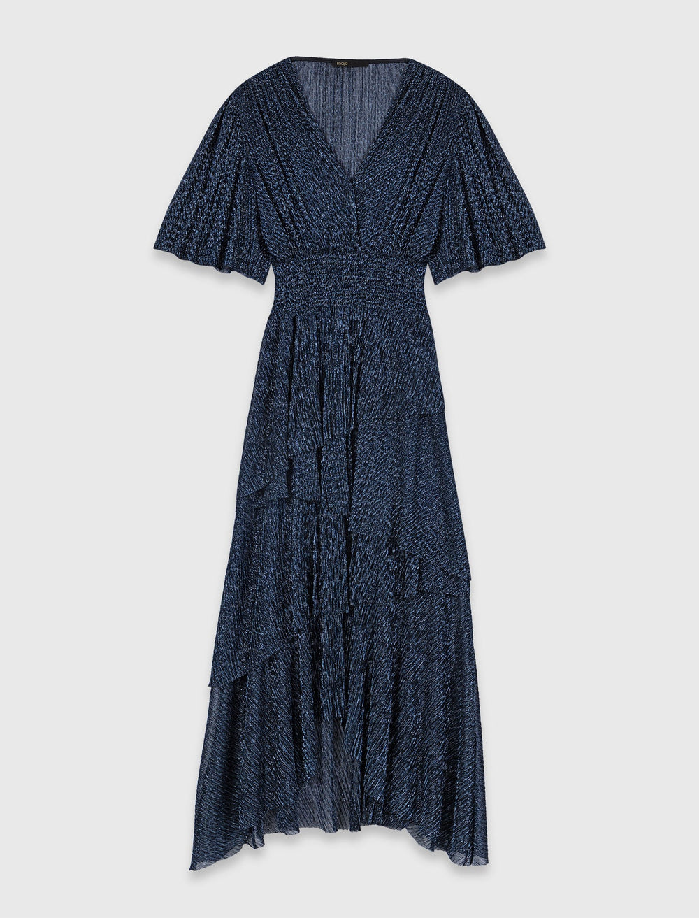 Maje Online / Metallic ruffled midi dress