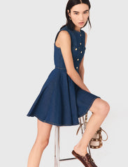 Maje On Sale / Short flared denim dress