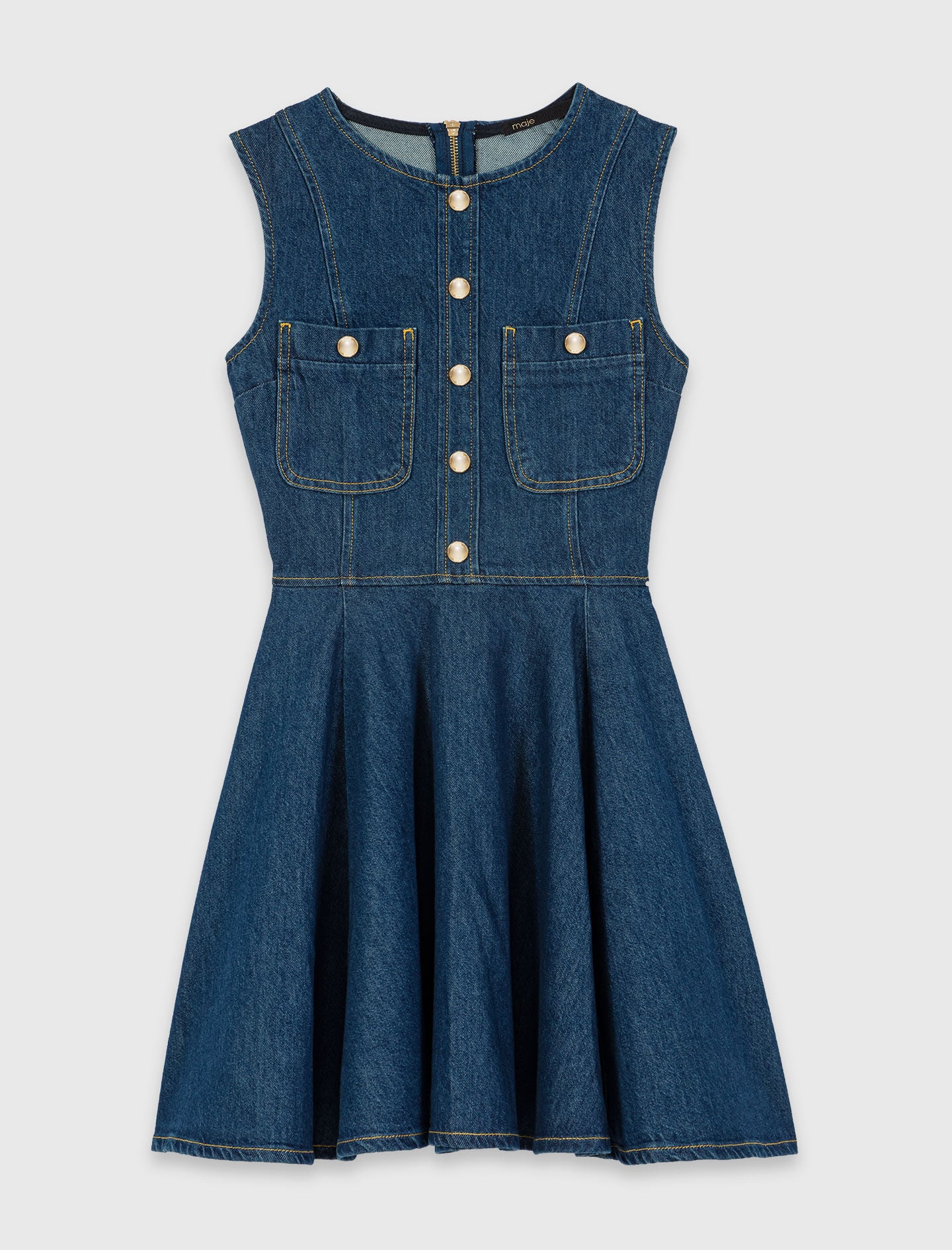 Maje On Sale / Short flared denim dress